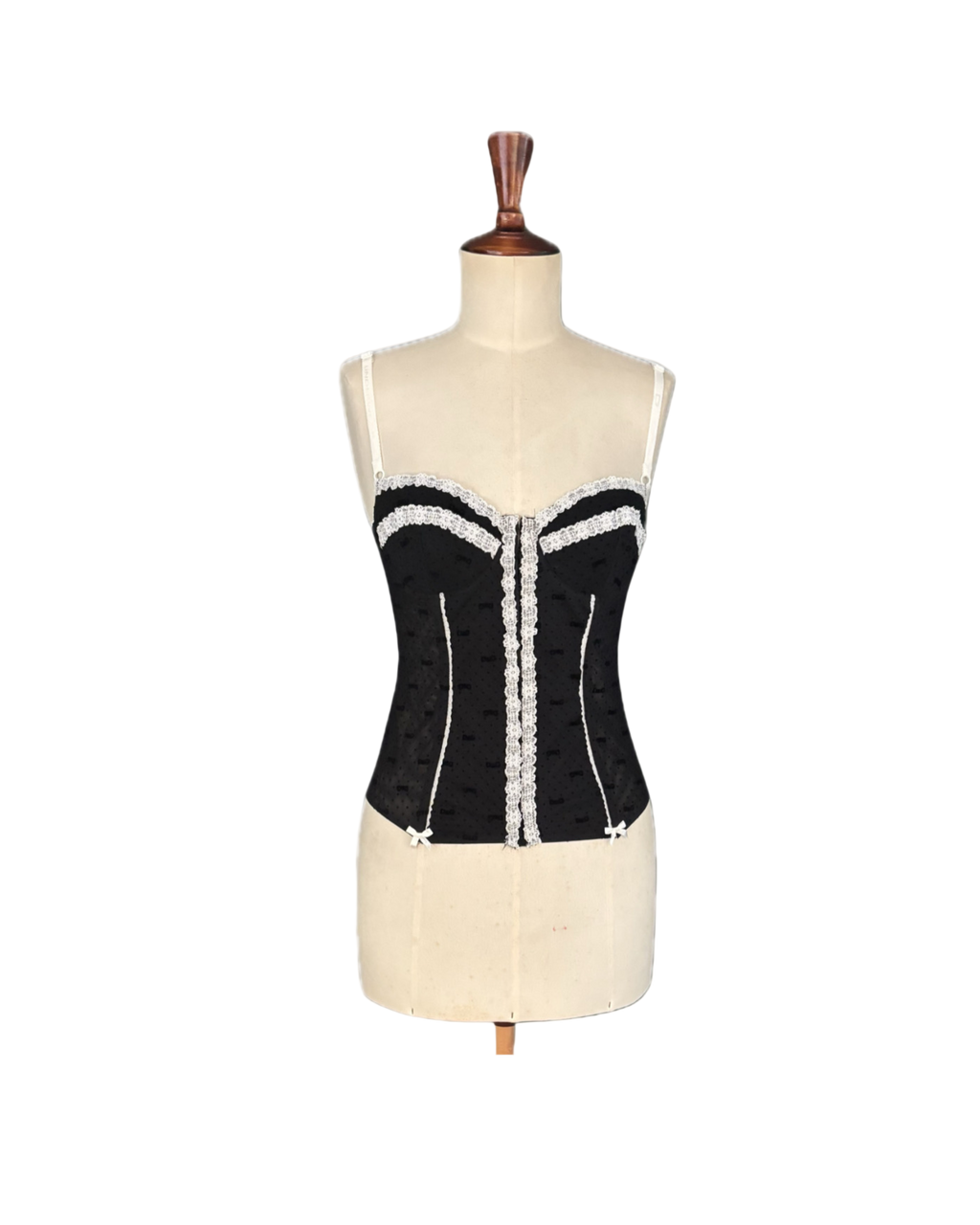 Dolce & Gabbana Black & White Stretch Corset Top – Size FR 42 / EU L