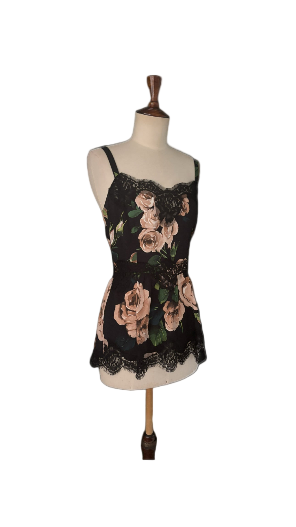 Dolce & Gabbana Black Floral Lace Top - Size S/M