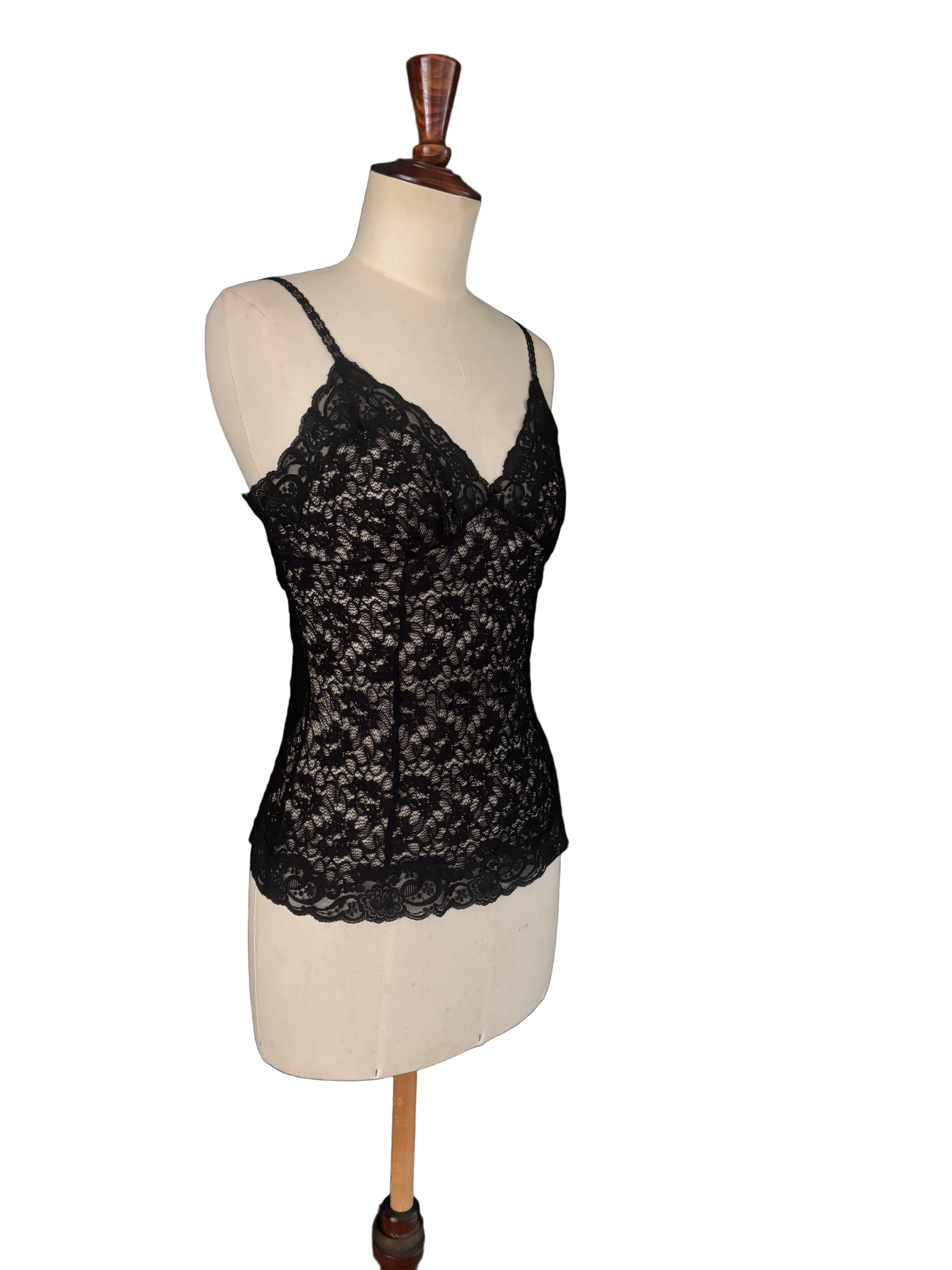 Dolce & Gabbana Vintage 90s Black Lace Top – Size IT 44 (EU M)