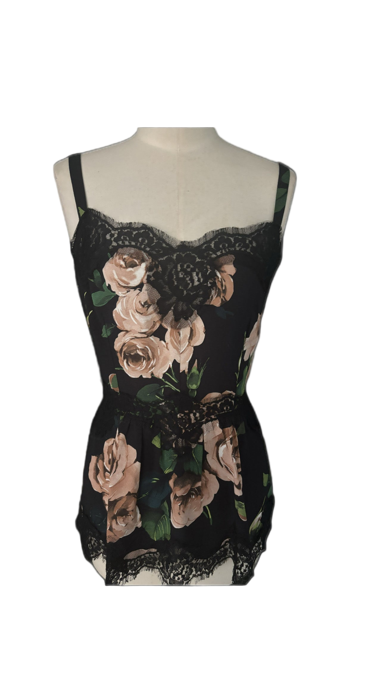 Dolce & Gabbana Black Floral Lace Top - Size S/M