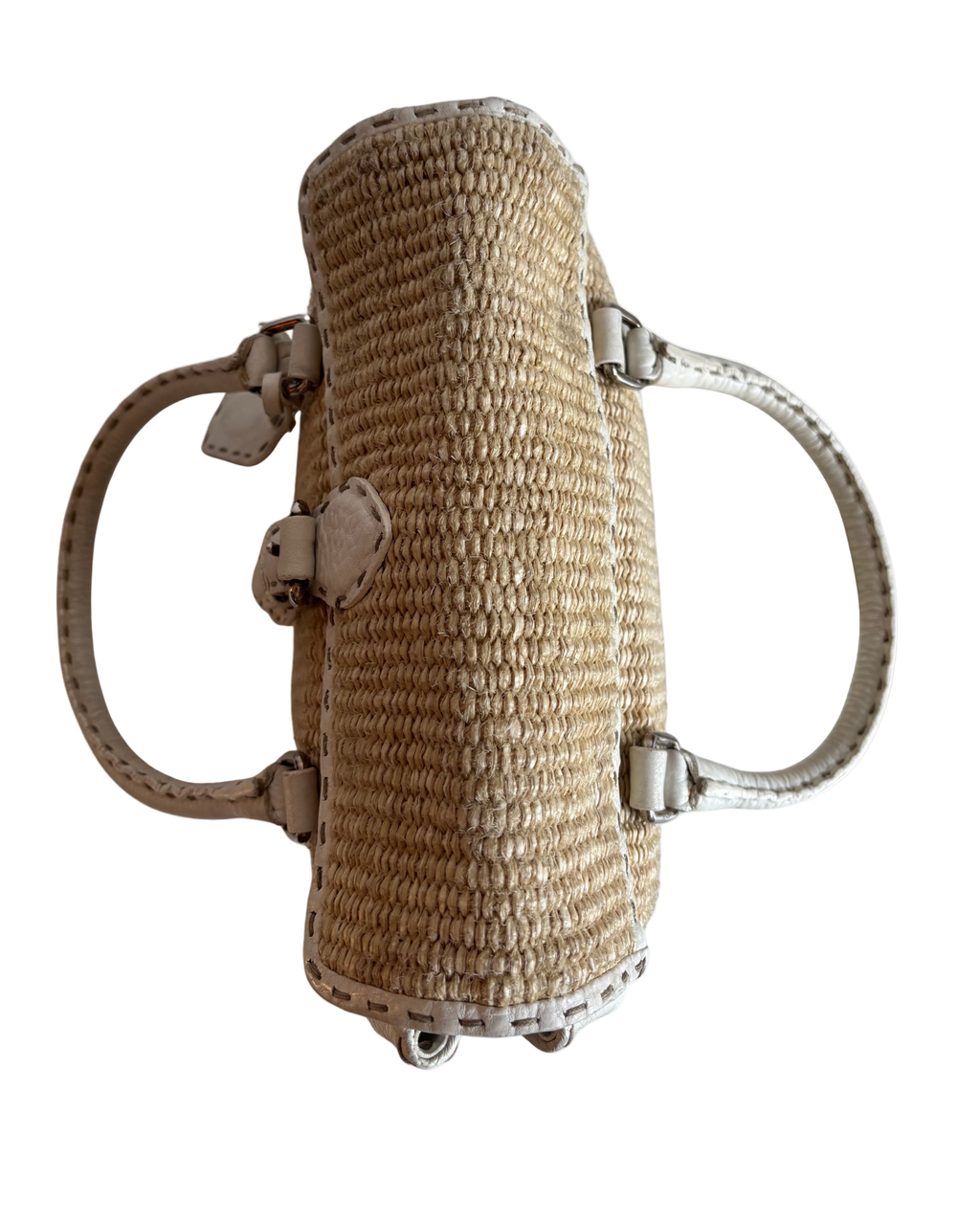 Fendi Selleria Raffia Vintage Beige   Handbag