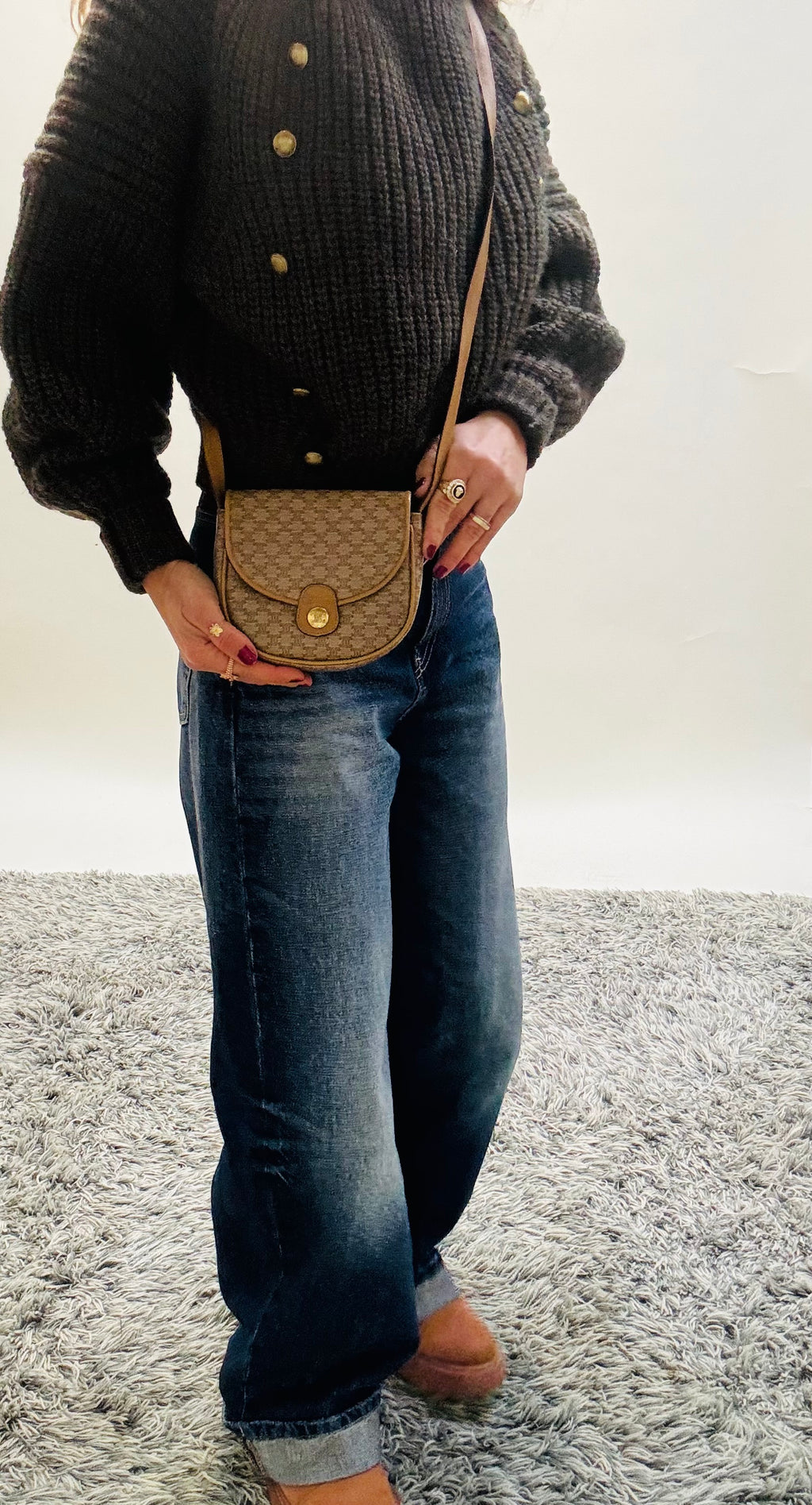 Celine Vintage 90,s Beige Crossbody Bag