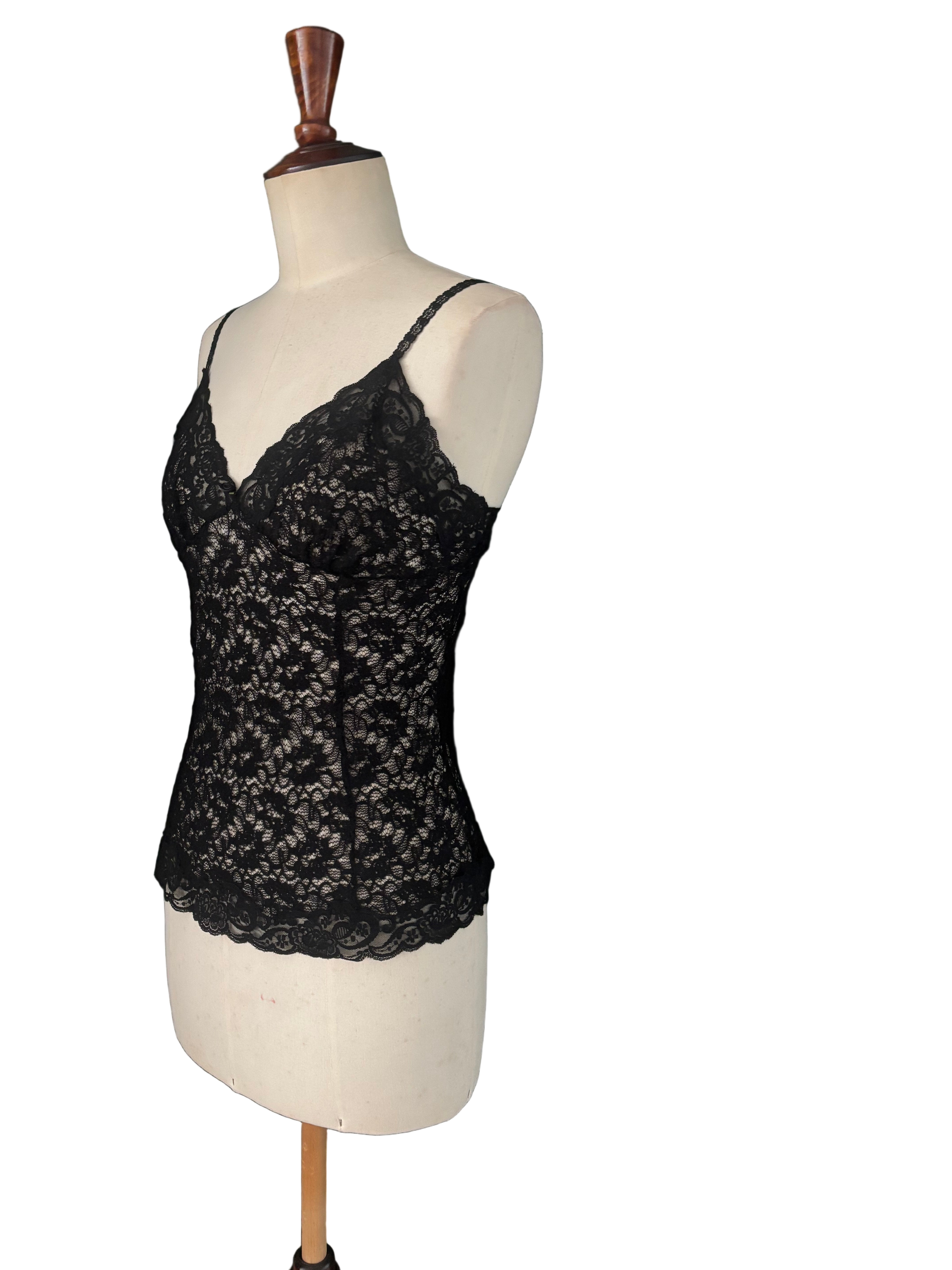 Dolce & Gabbana Vintage 90s Black Lace Top – Size IT 44 (EU M)
