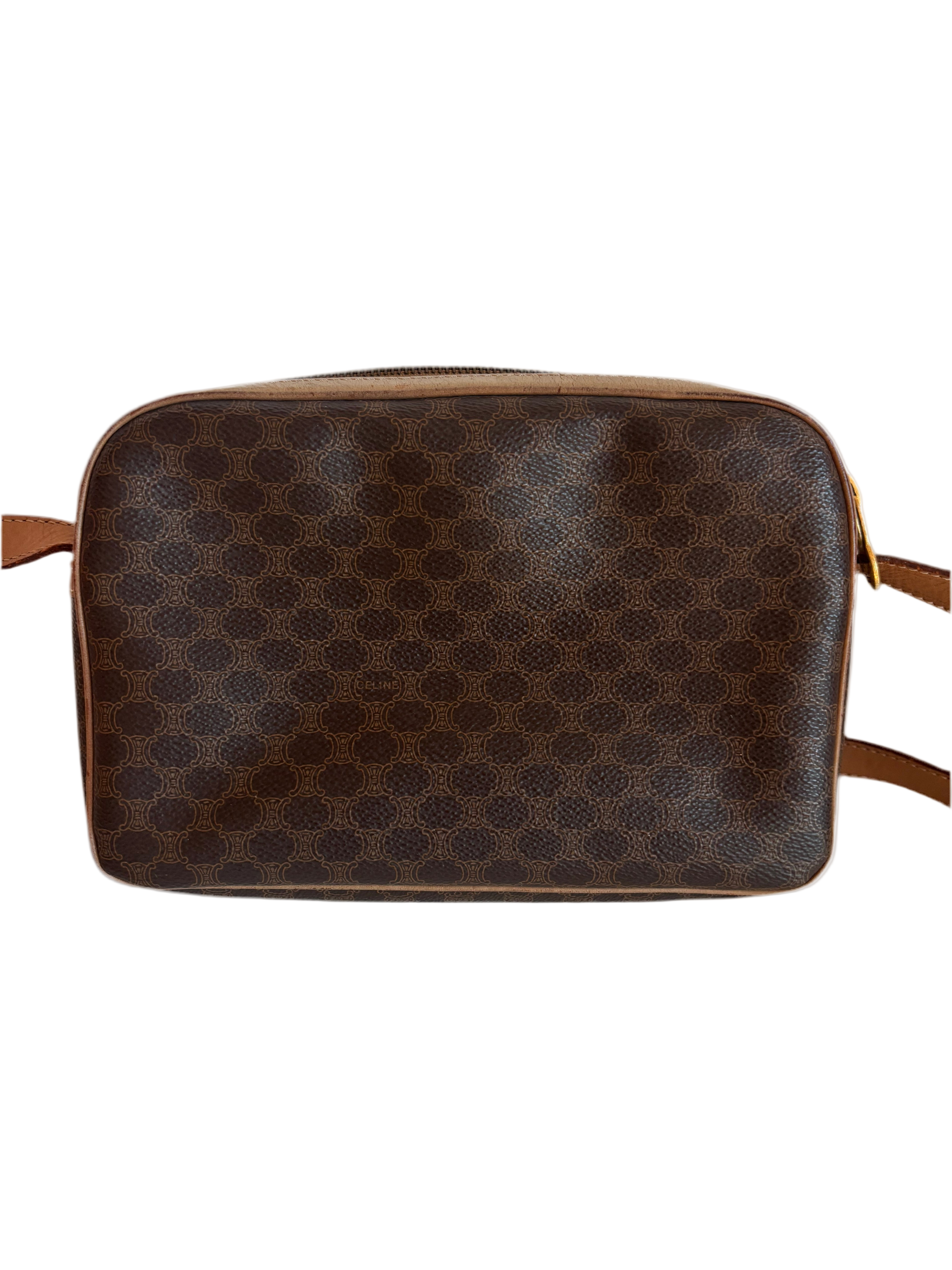 Celine Vintage Brown Canvas Crossbody bag