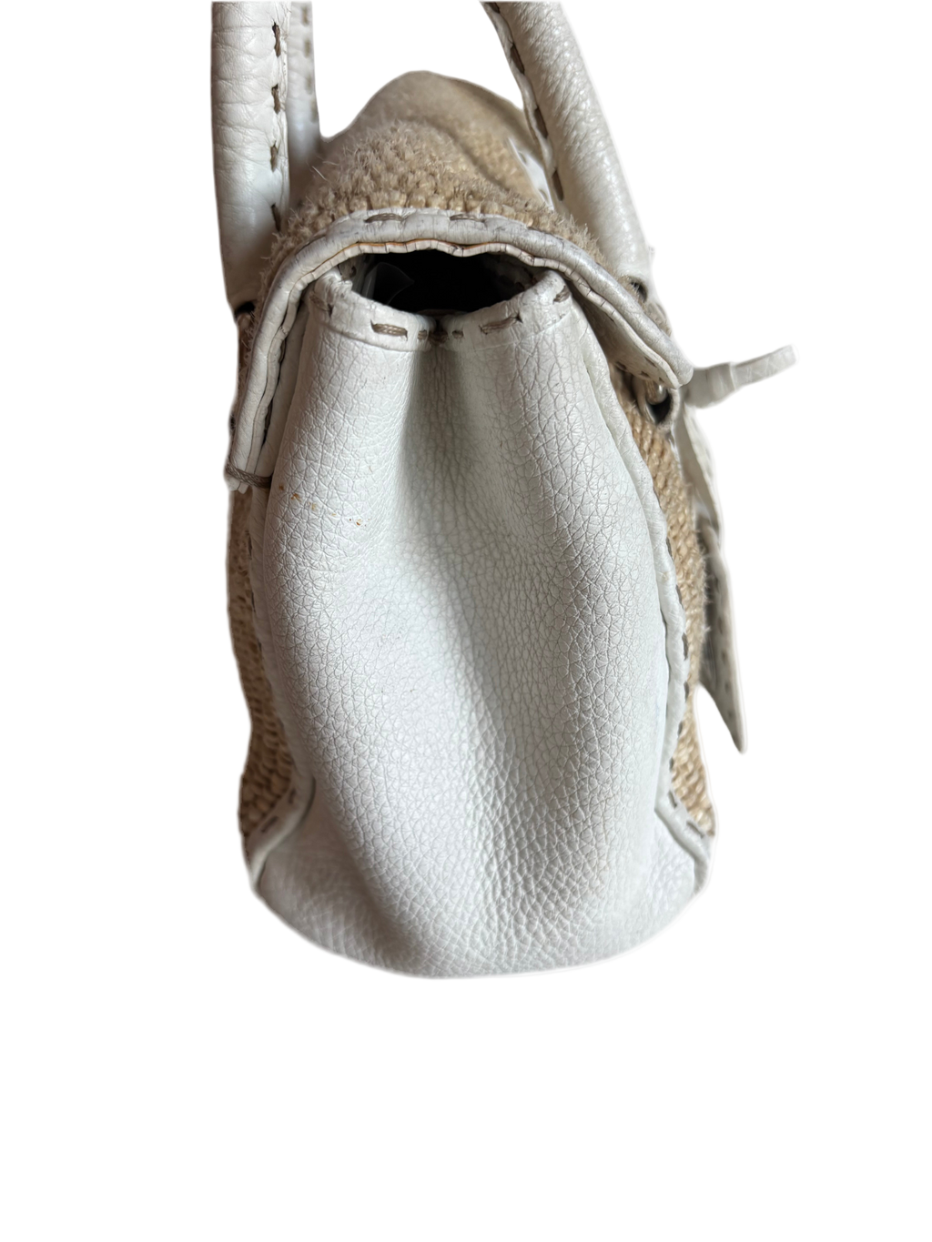 Fendi Selleria Raffia Vintage Beige   Handbag