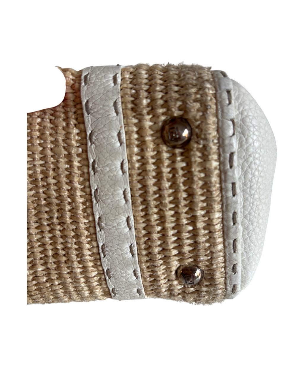 Fendi Selleria Raffia Vintage Beige   Handbag