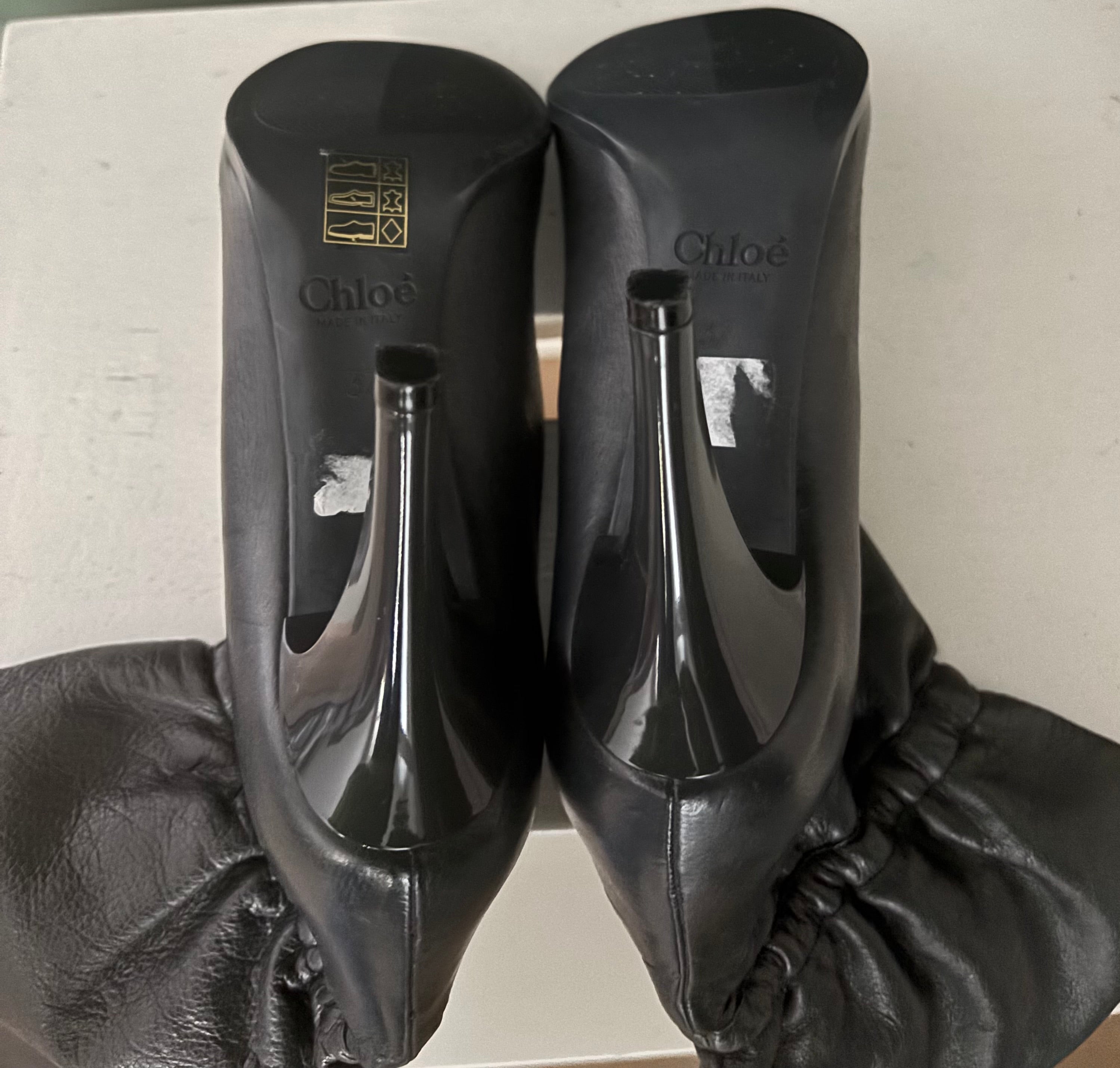 Chloé Anthracite Leather Ankle Boots – Size 37