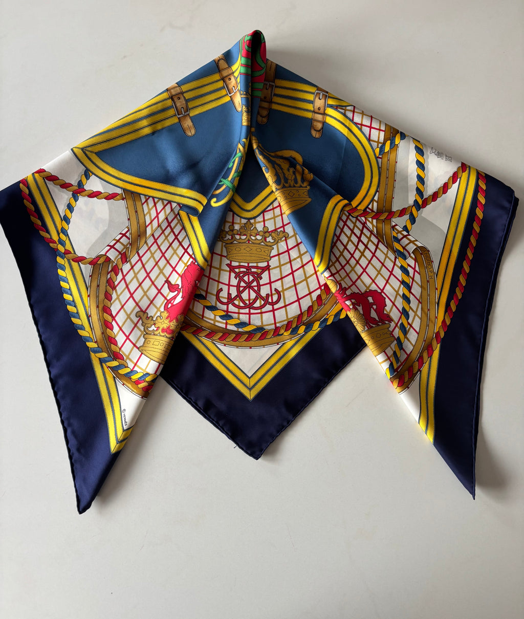 Hermes Vintage Silk Sjaal 90x90cm