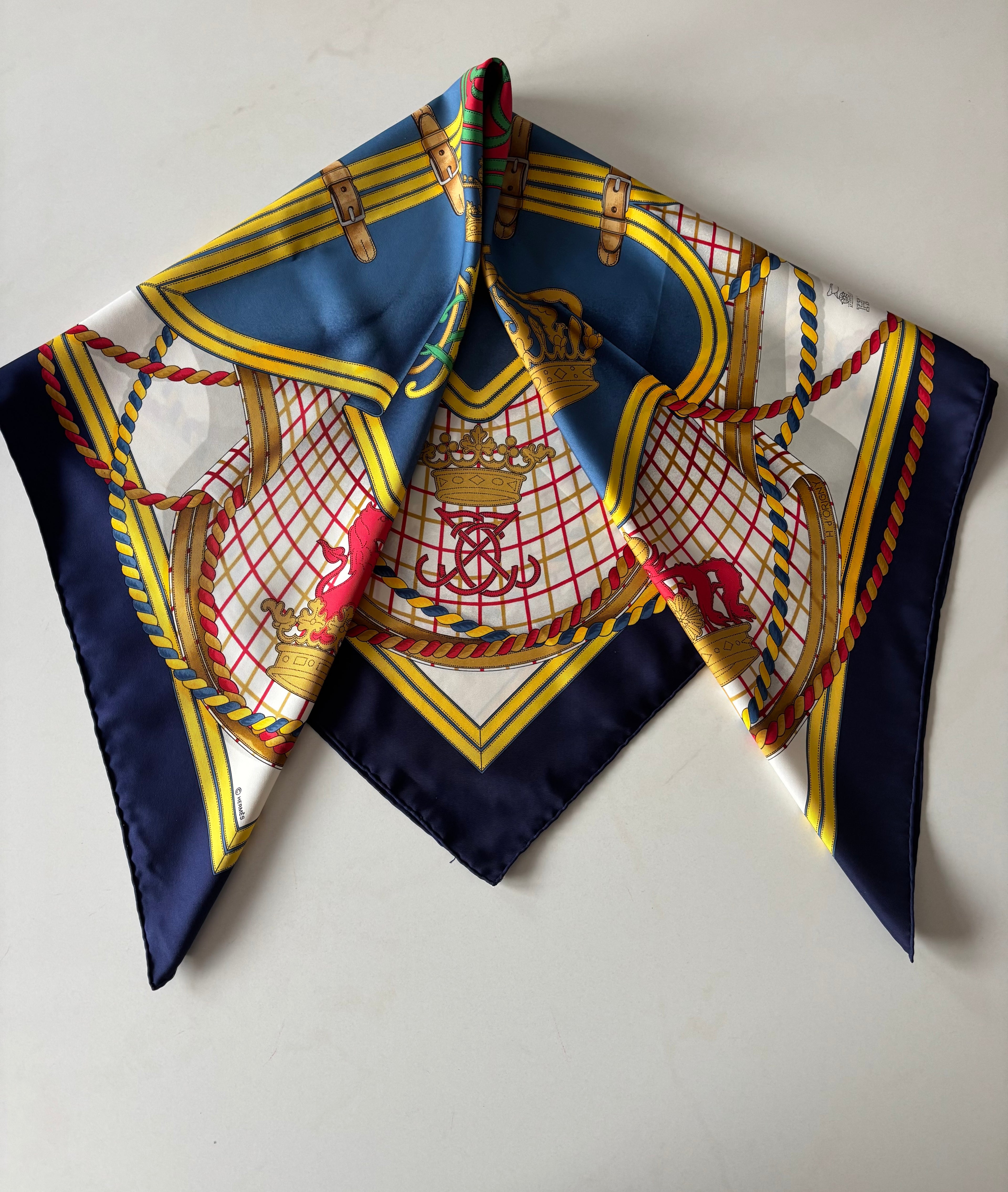 Hermes Vintage Silk Sjaal 90x90cm