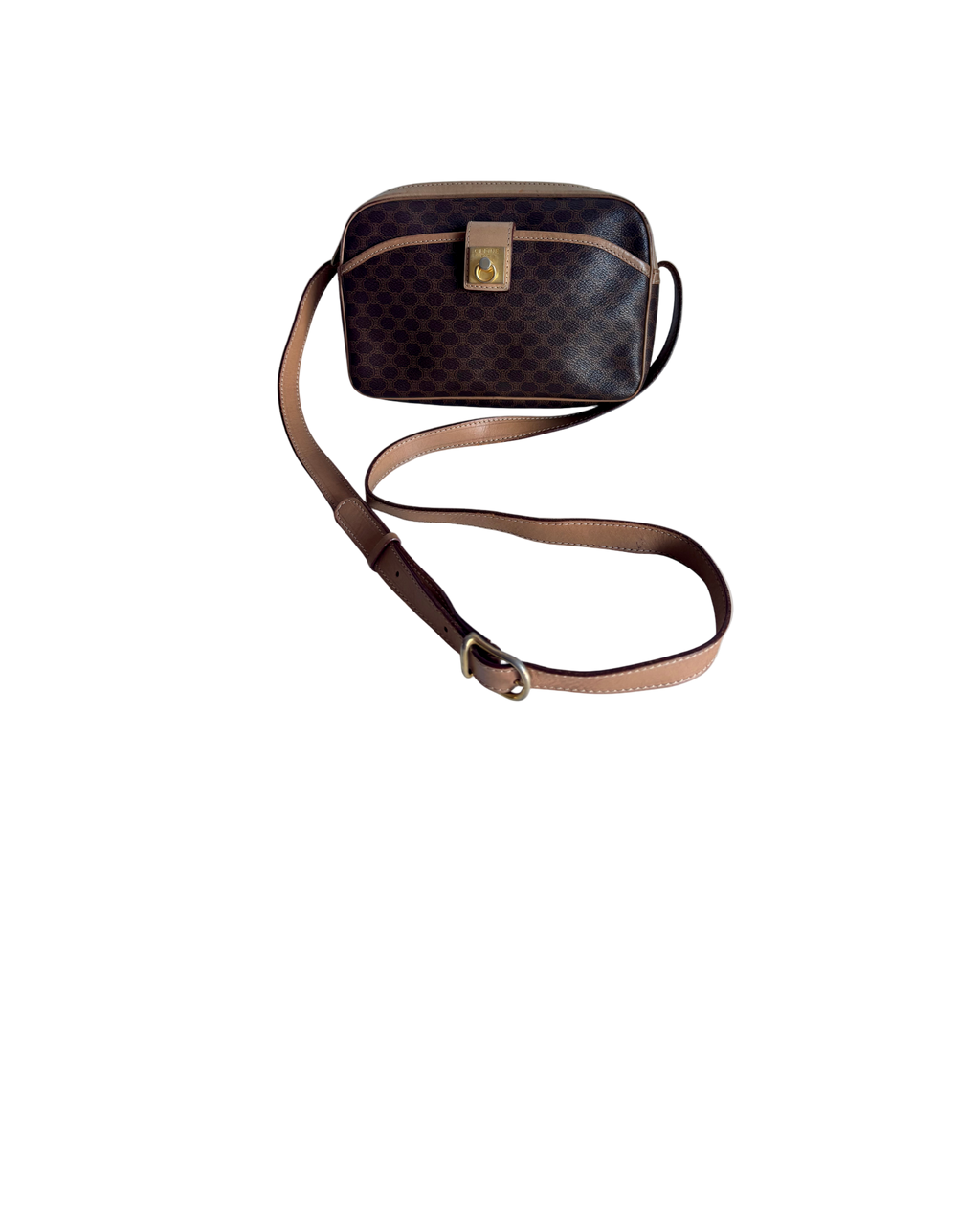 Celine Vintage Brown Canvas Crossbody bag
