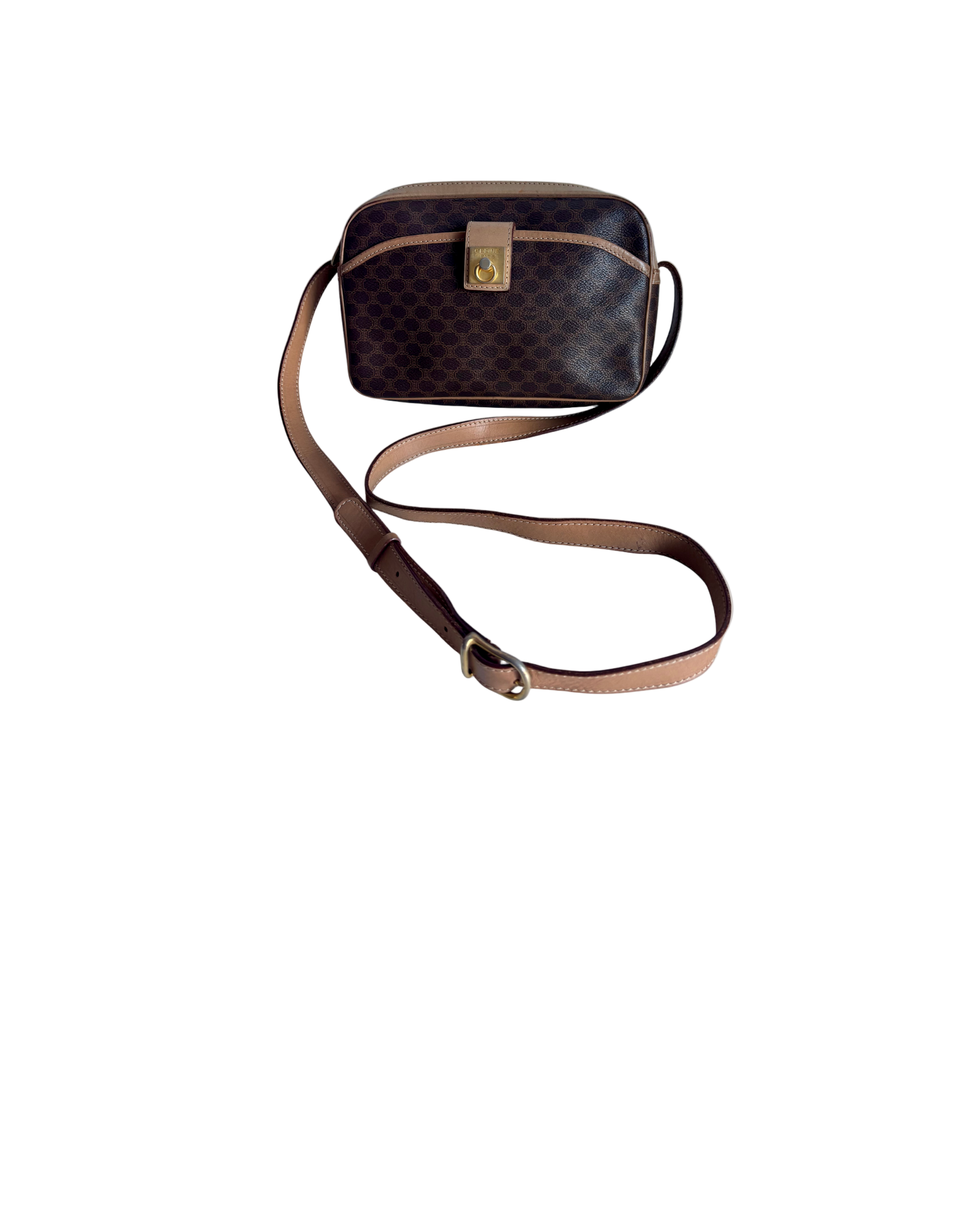 Celine Vintage Brown Canvas Crossbody bag