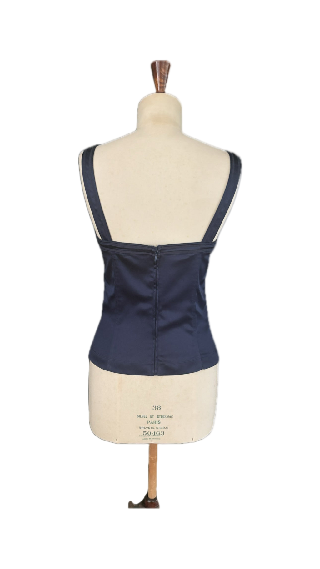 John Galliano Midnight Blue Satin Corset – Size IT 44 (Fits Medium)
