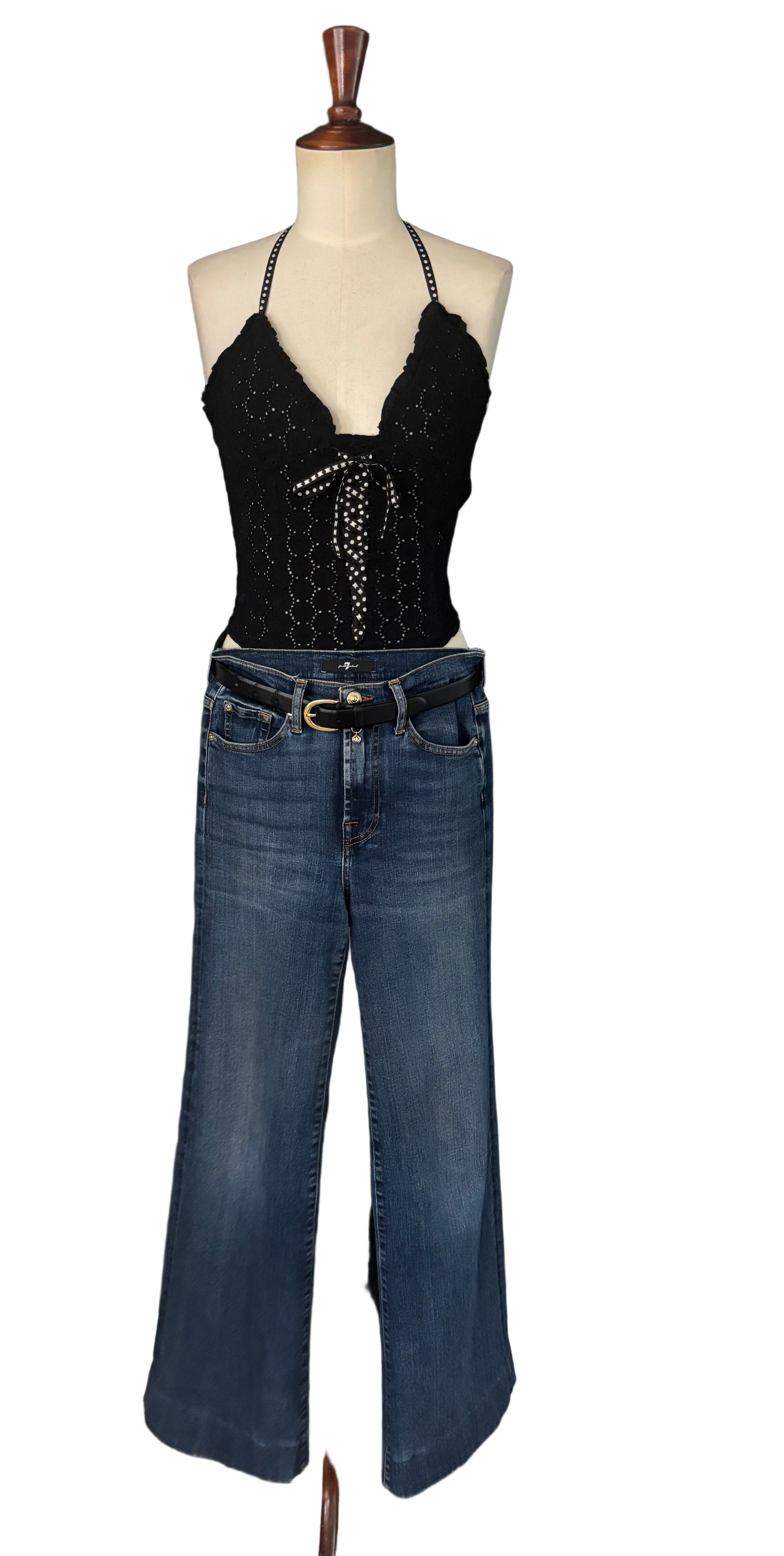 Christian Lacroix Vintage 90s Black Corset Top - Size FR 36/ EU 34