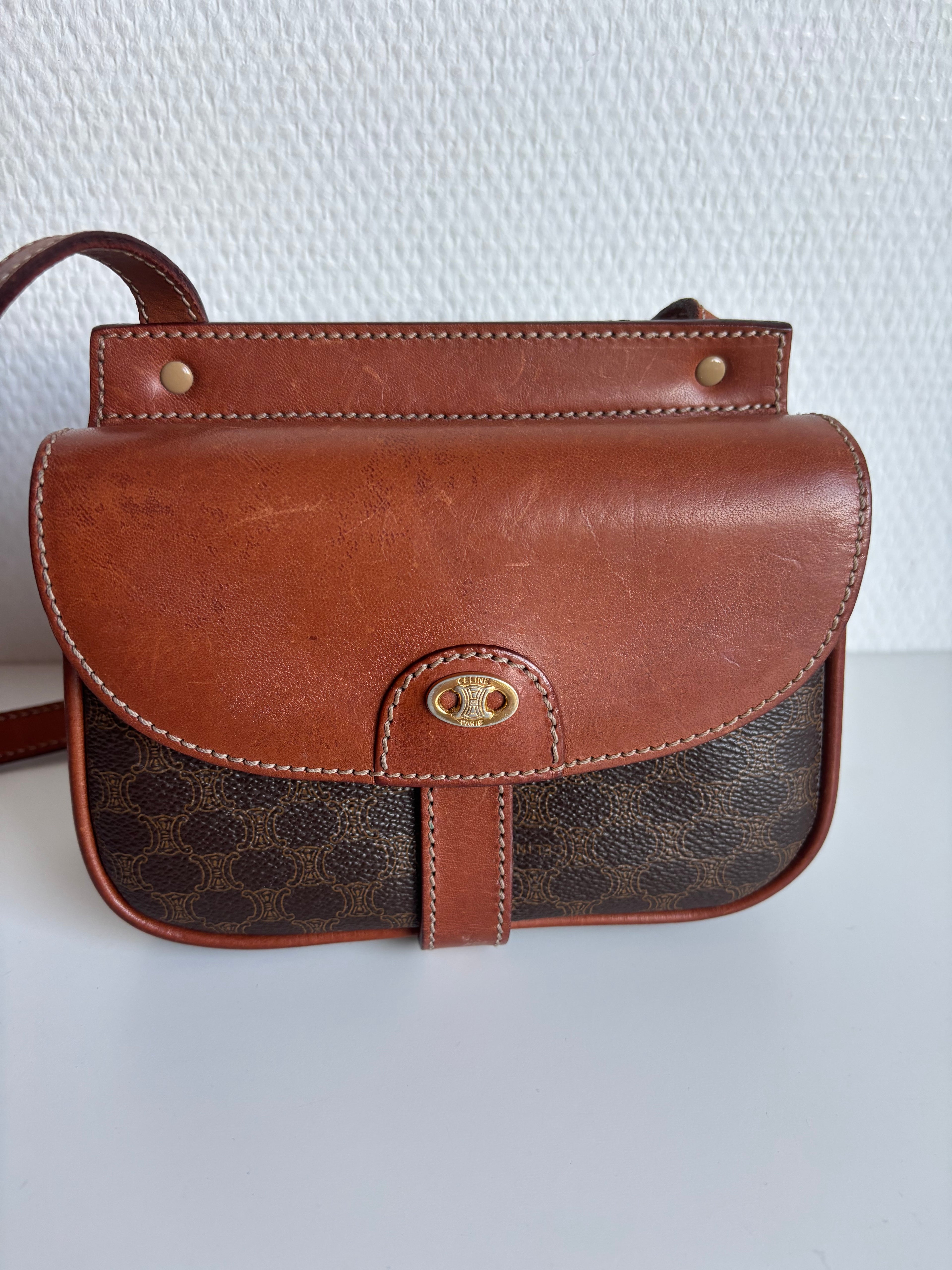 Celine Vintage 90s Brown Crossbody Bag