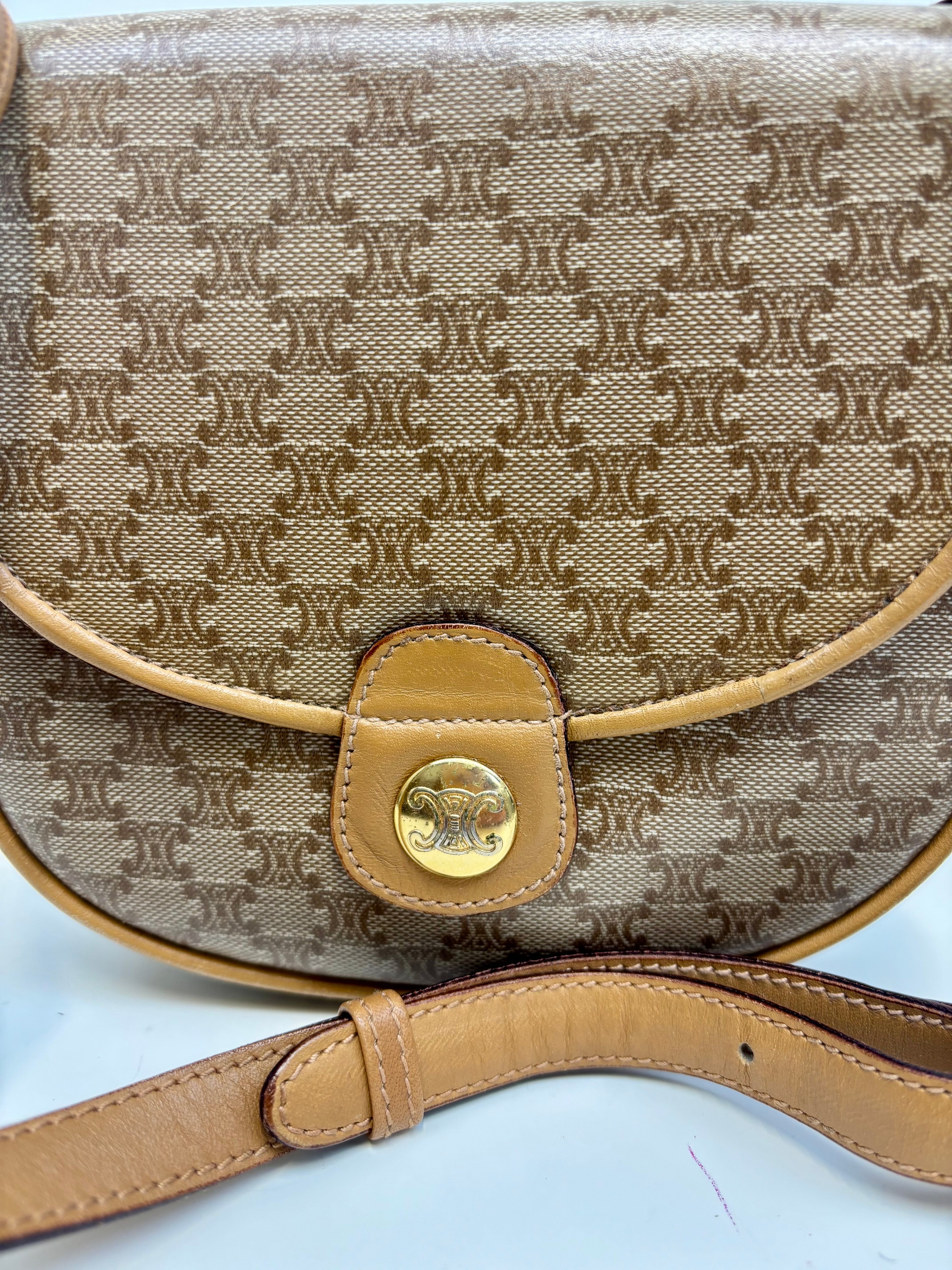 Celine Vintage 90,s Beige Crossbody Bag