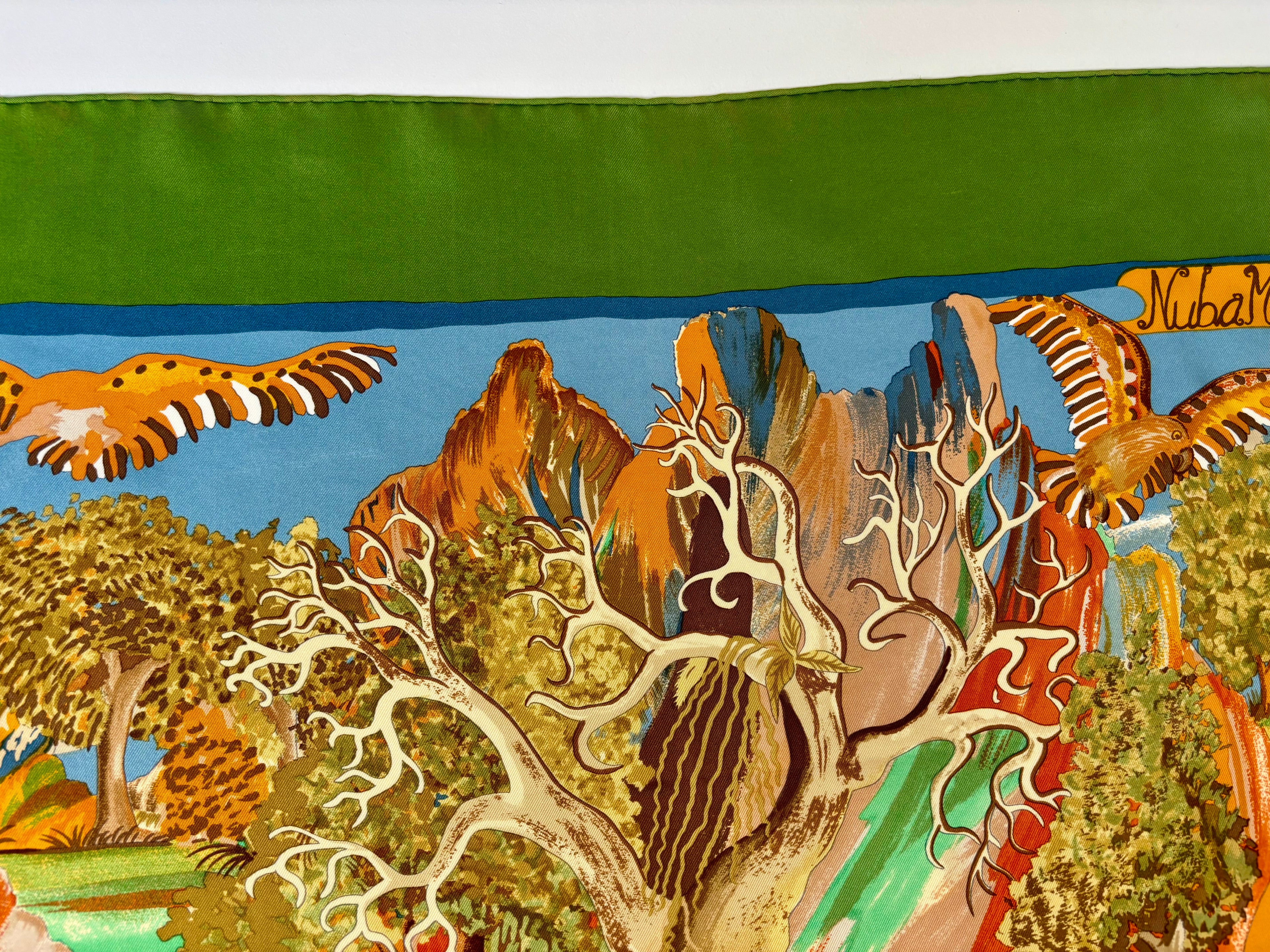 Hermès Vintage Silk Scarf 90×90 Wildlife Lion Design, Made in France