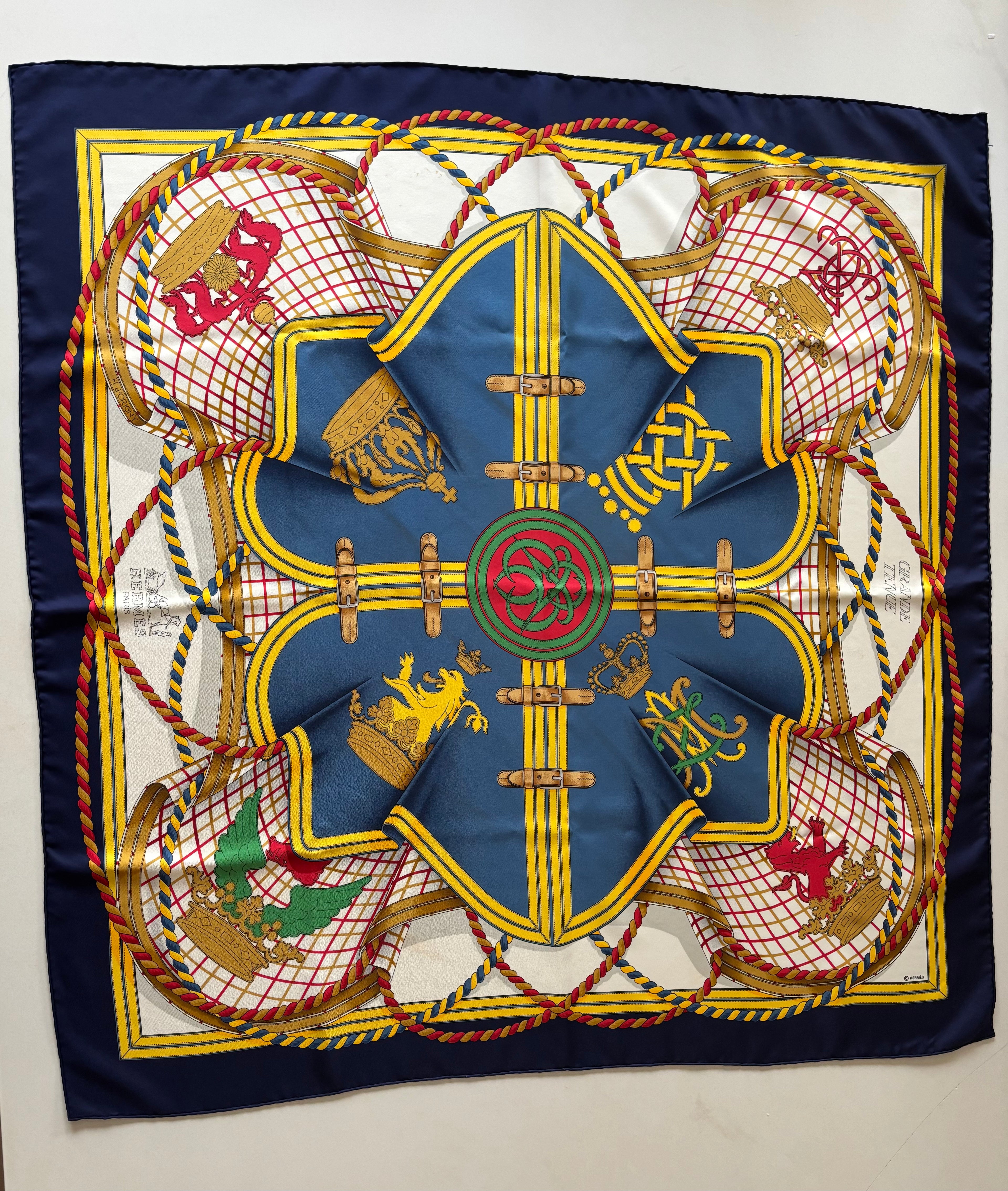 Hermes Vintage Silk Sjaal 90x90cm