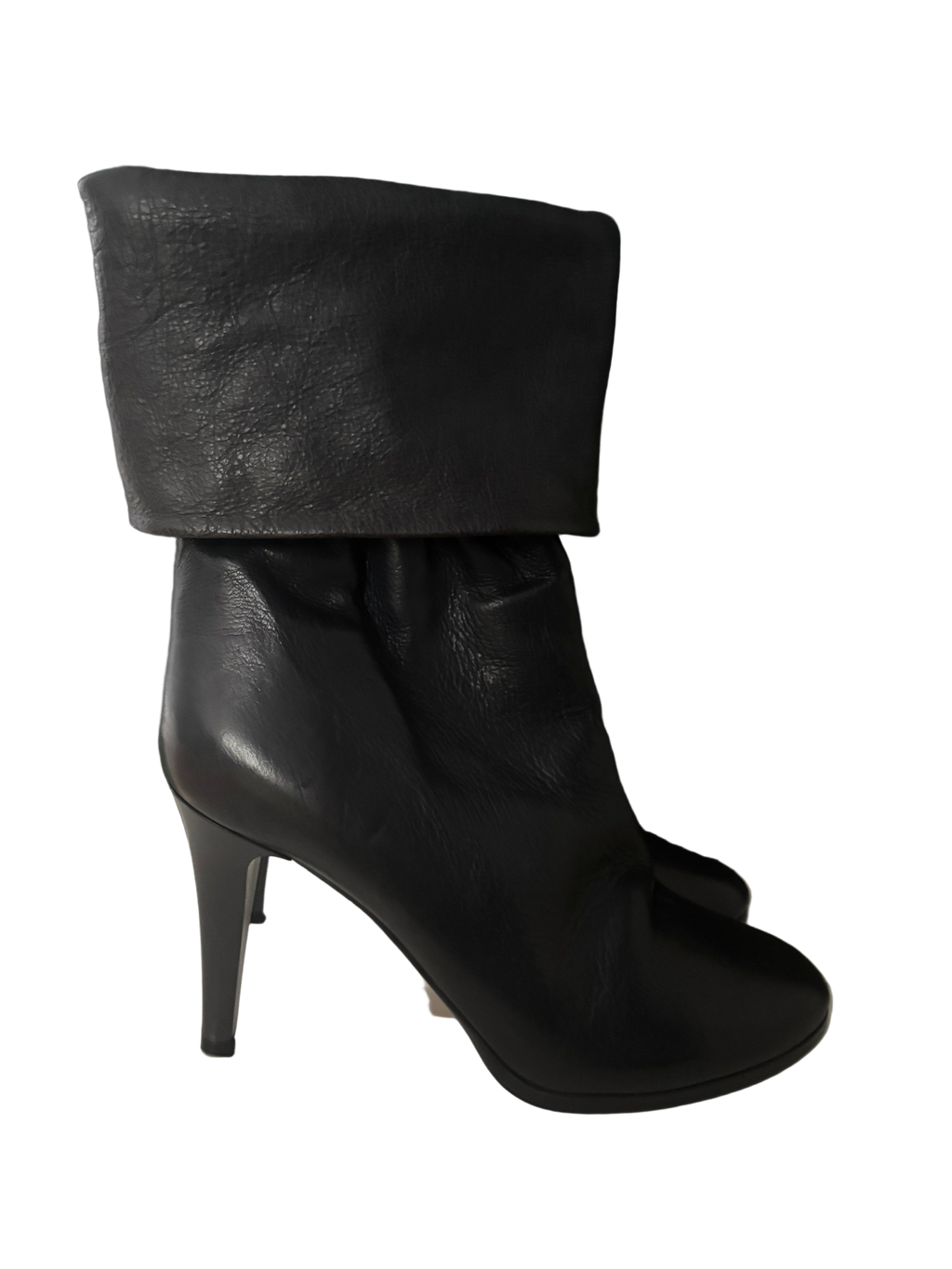 Chloé Anthracite Leather Ankle Boots – Size 37