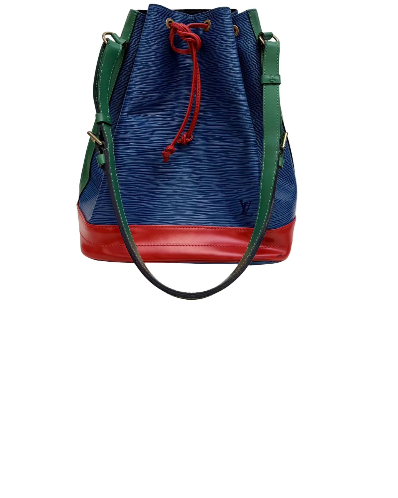 Louis Vuitton Noé Epi Leather Shoulder Bag Blue Multicolor