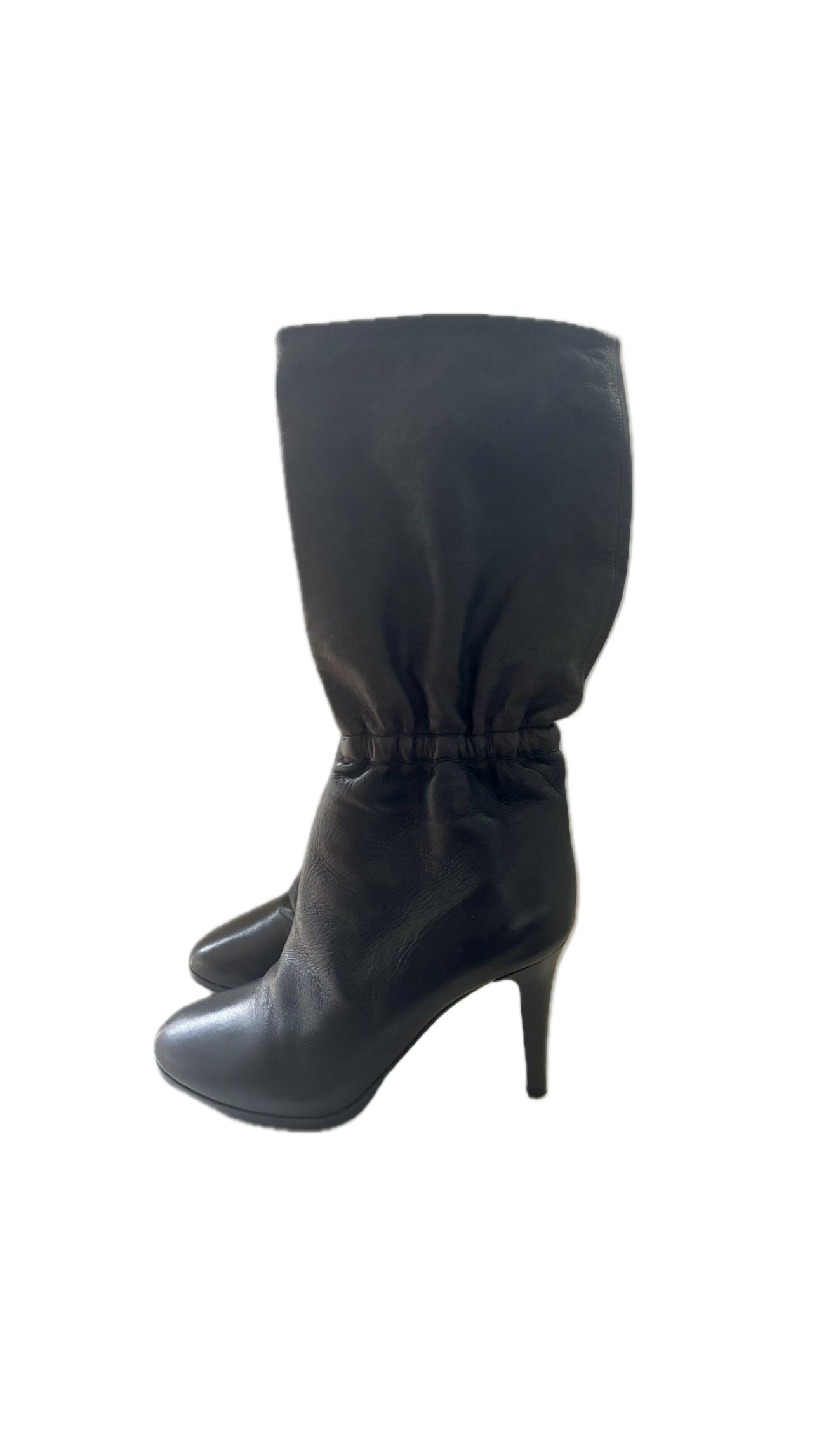 Chloé Anthracite Leather Ankle Boots – Size 37