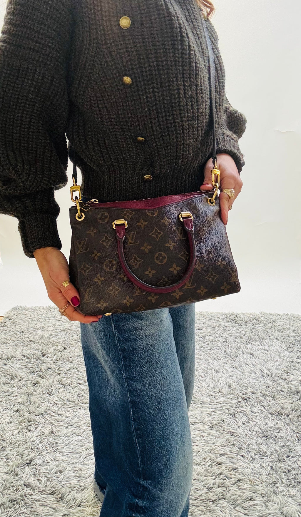 Louis Vuitton Pallas BB Burgundy/ Brown Monogram Crossbody Bag