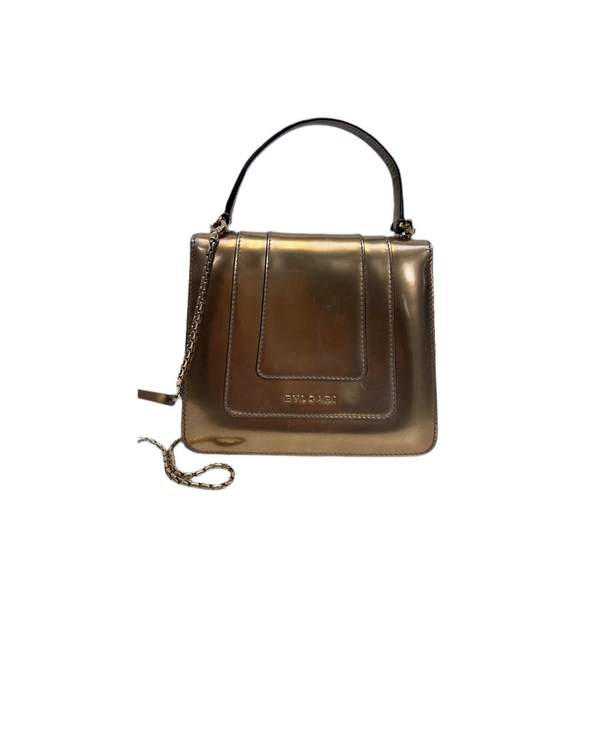 Bvlgari Serpenti Handbag Gold Leather