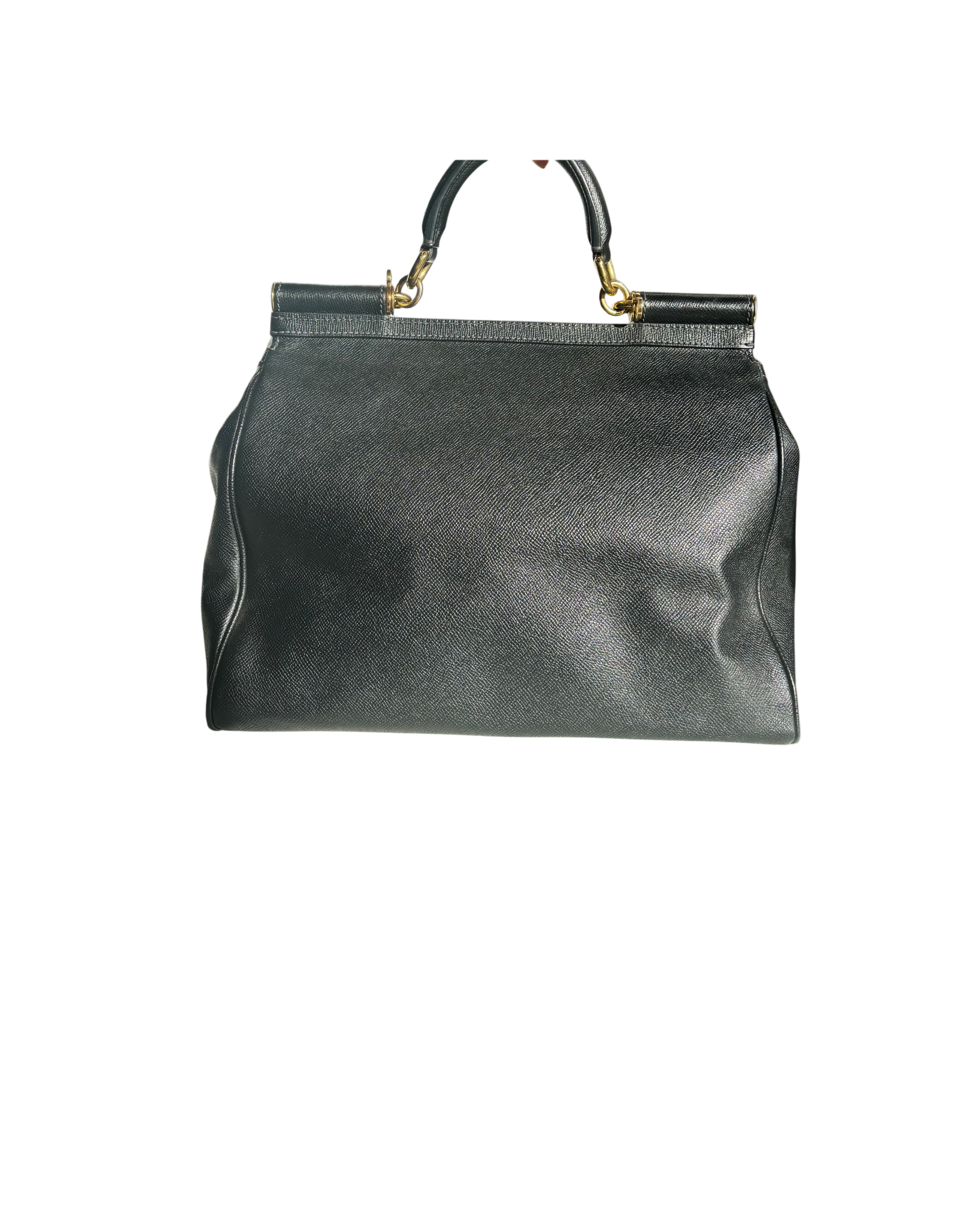 Dolce & Gabbana Vintage 90s Sicily Black Leather Handbag
