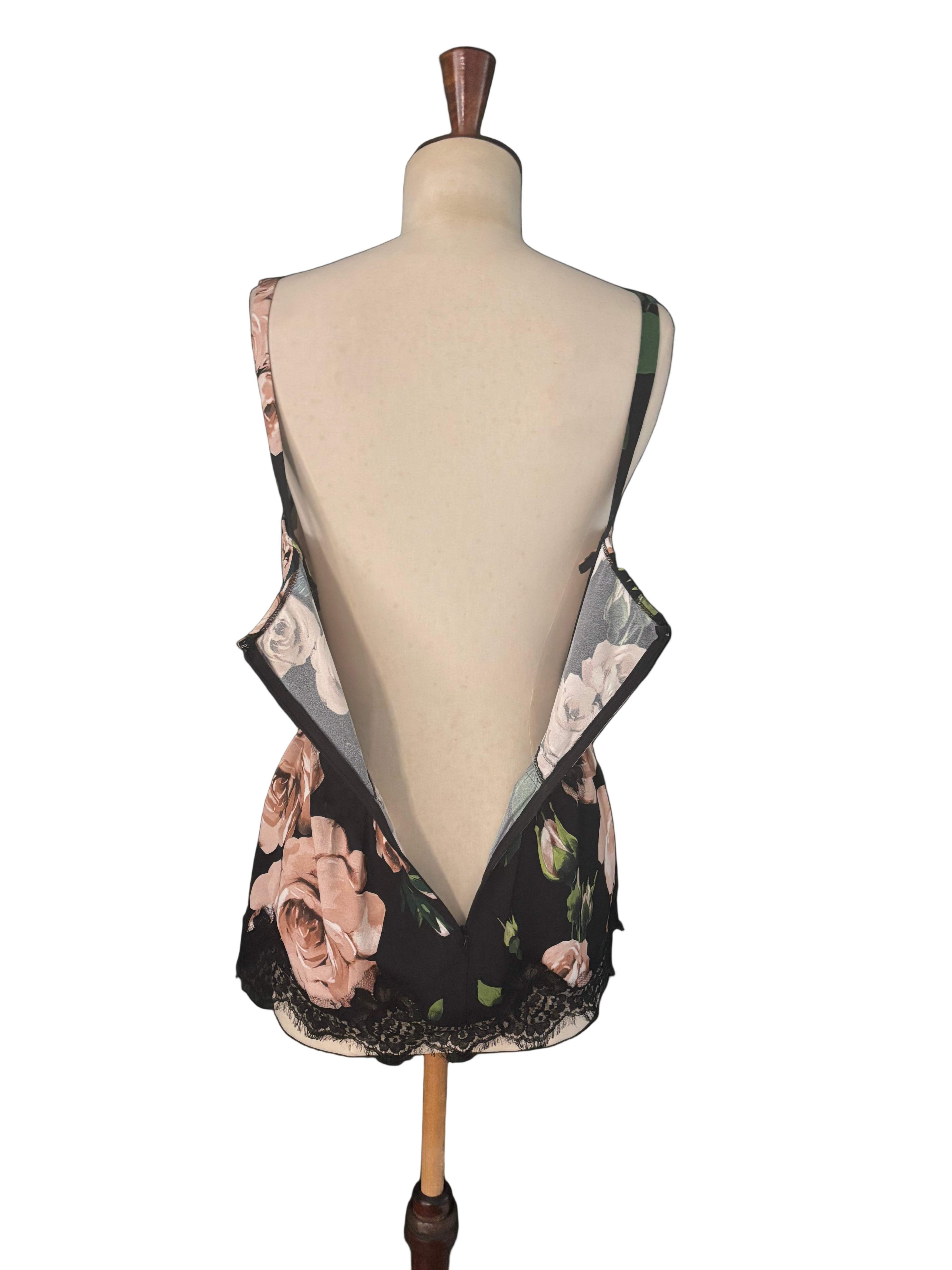 Dolce & Gabbana Black Floral Lace Top - Size S/M