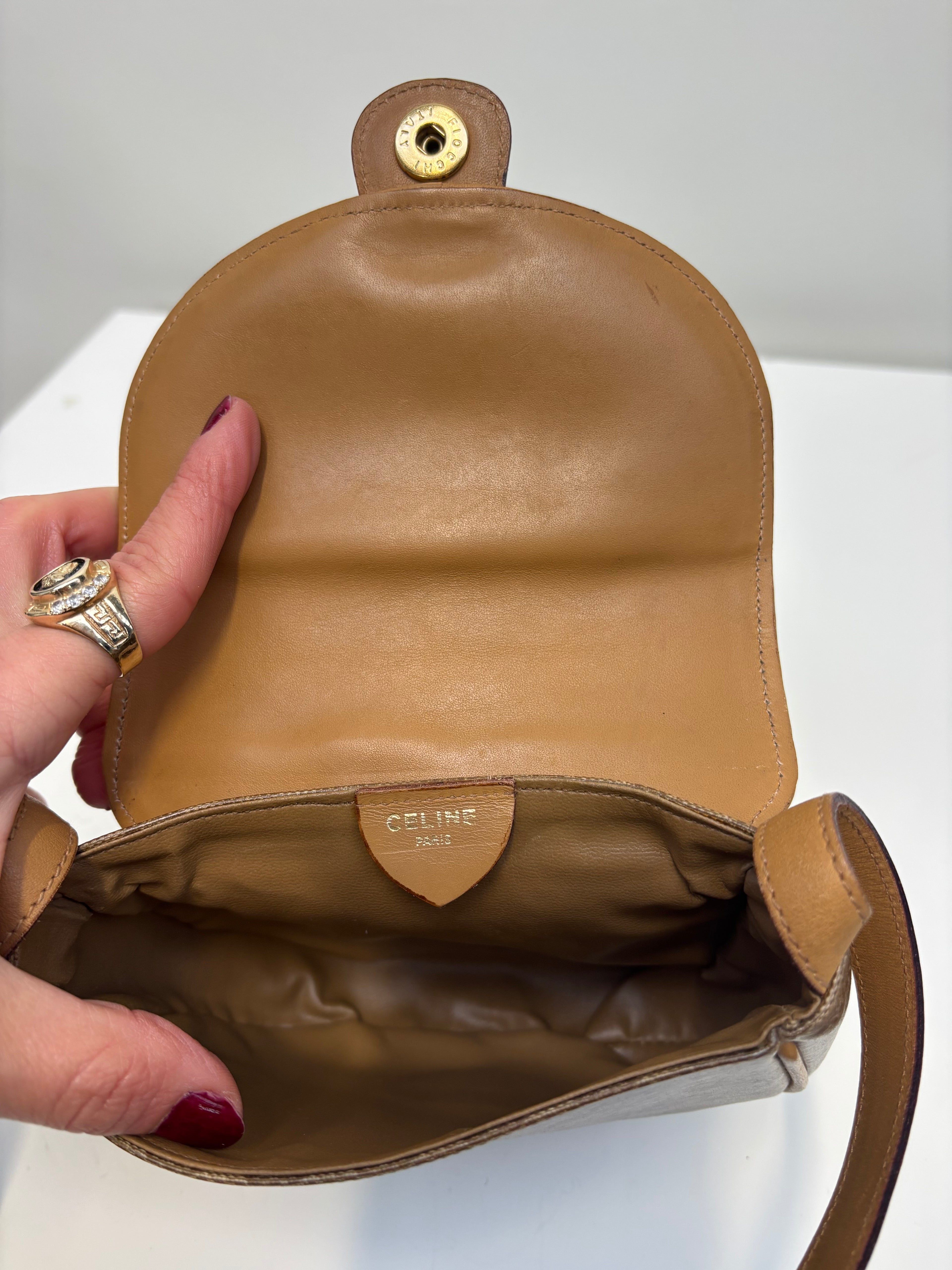 Celine Vintage 90,s Beige Crossbody Bag