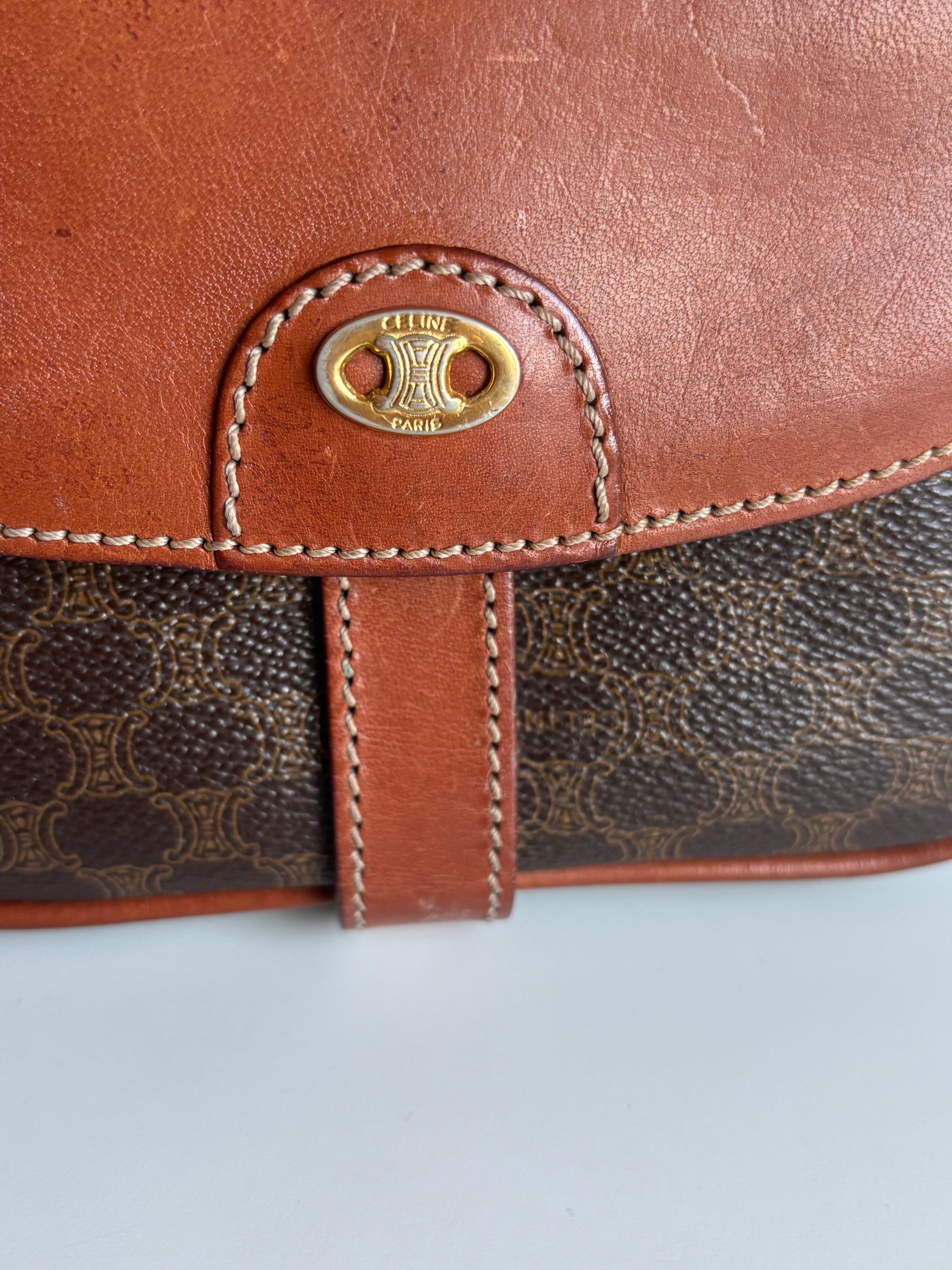 Celine Vintage 90s Brown Crossbody Bag