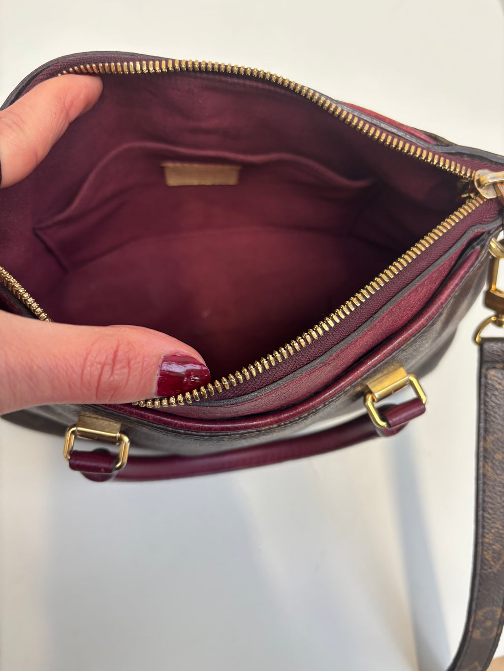 Louis Vuitton Pallas BB Burgundy/ Brown Monogram Crossbody Bag
