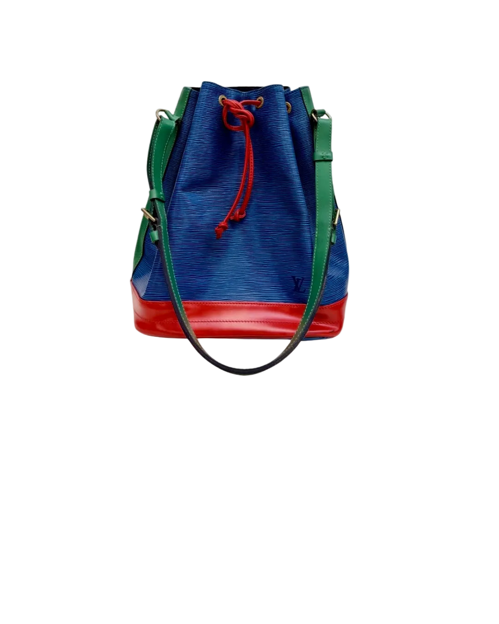 Louis Vuitton Noé Epi Leather Shoulder Bag Blue Multicolor