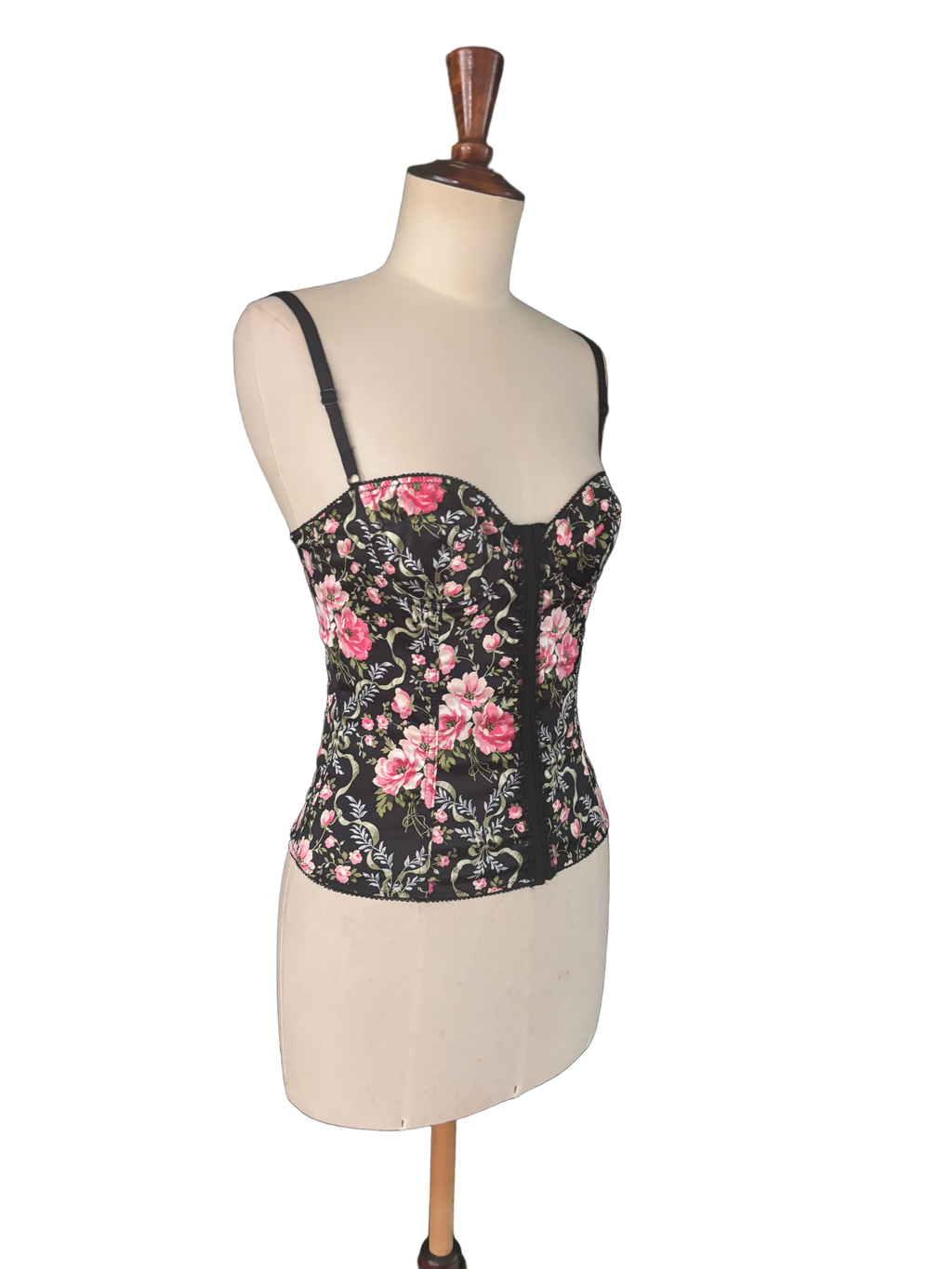 Dolce & Gabbana Vintage 90s Black Floral Corset - Size M