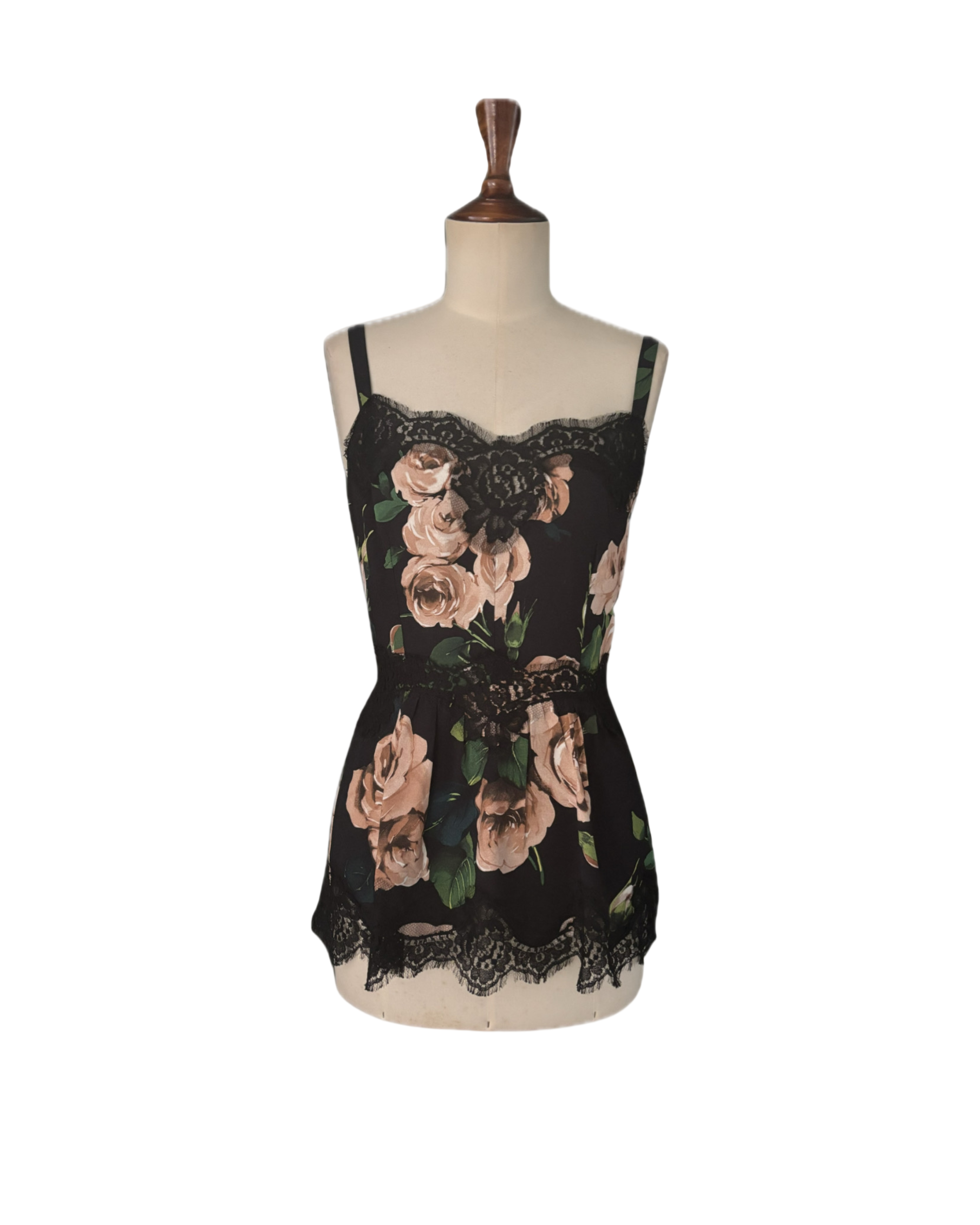 Dolce & Gabbana Black Floral Lace Top - Size S/M