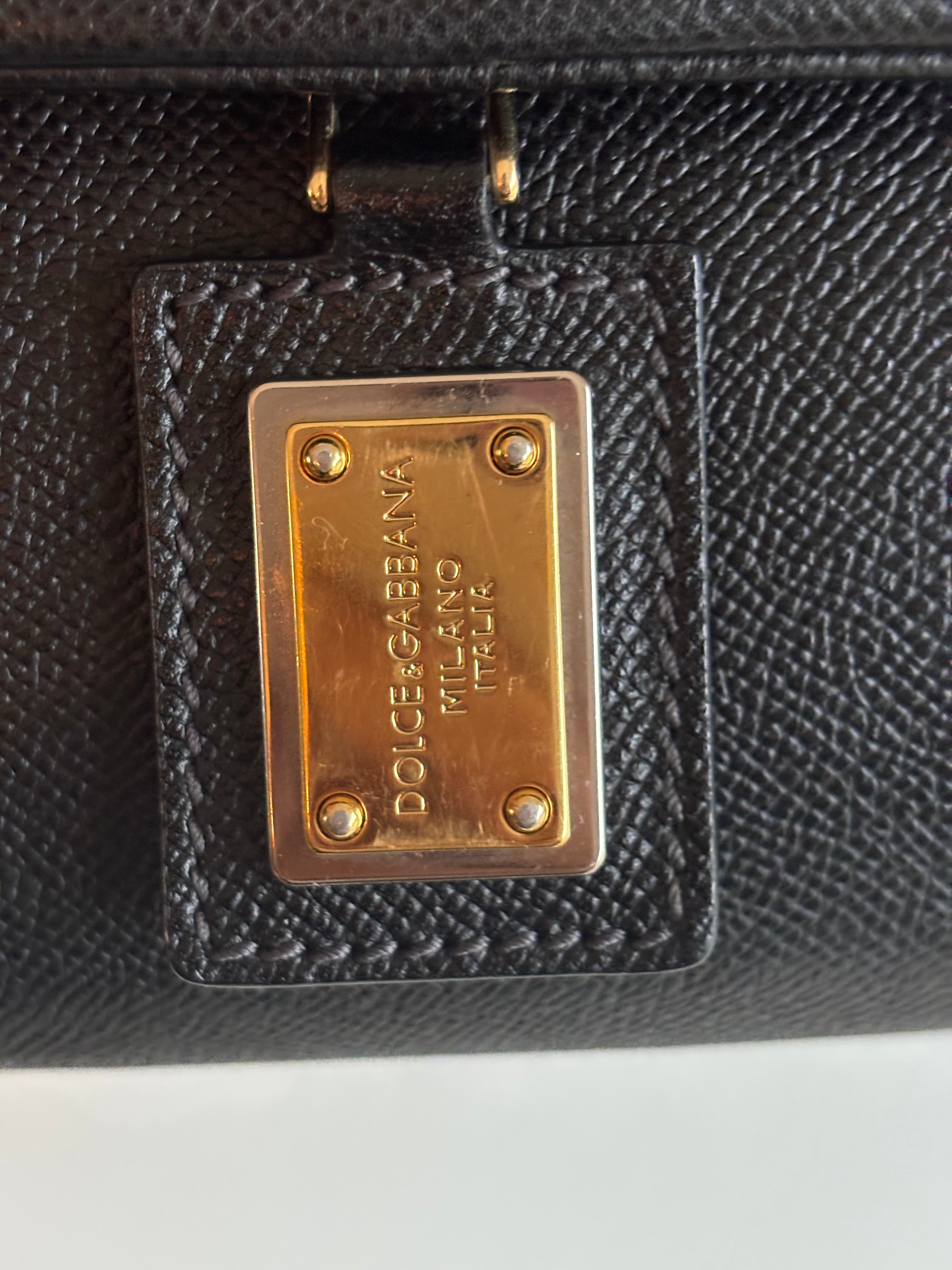 Dolce & Gabbana Vintage 90s Sicily Black Leather Handbag