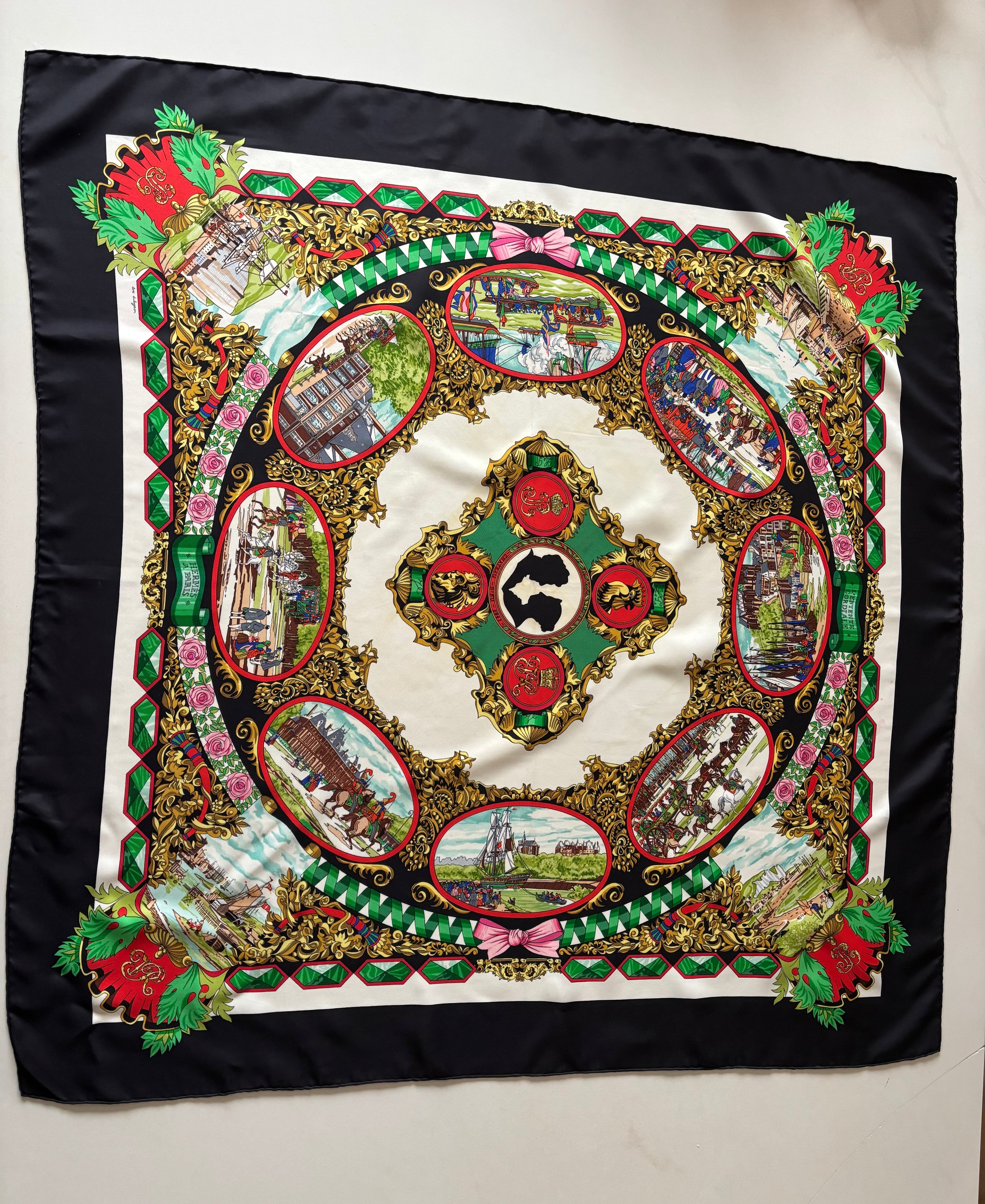 Hermes Vintage Silk Sjaal 90x90cm