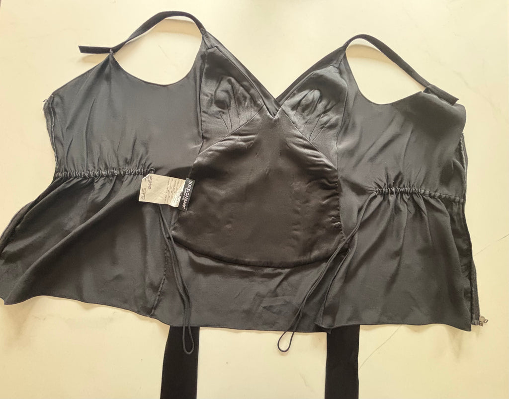 Dolce & Gabbana Silk-Blend Top with Waist Tie – Size IT 44 (EU M)