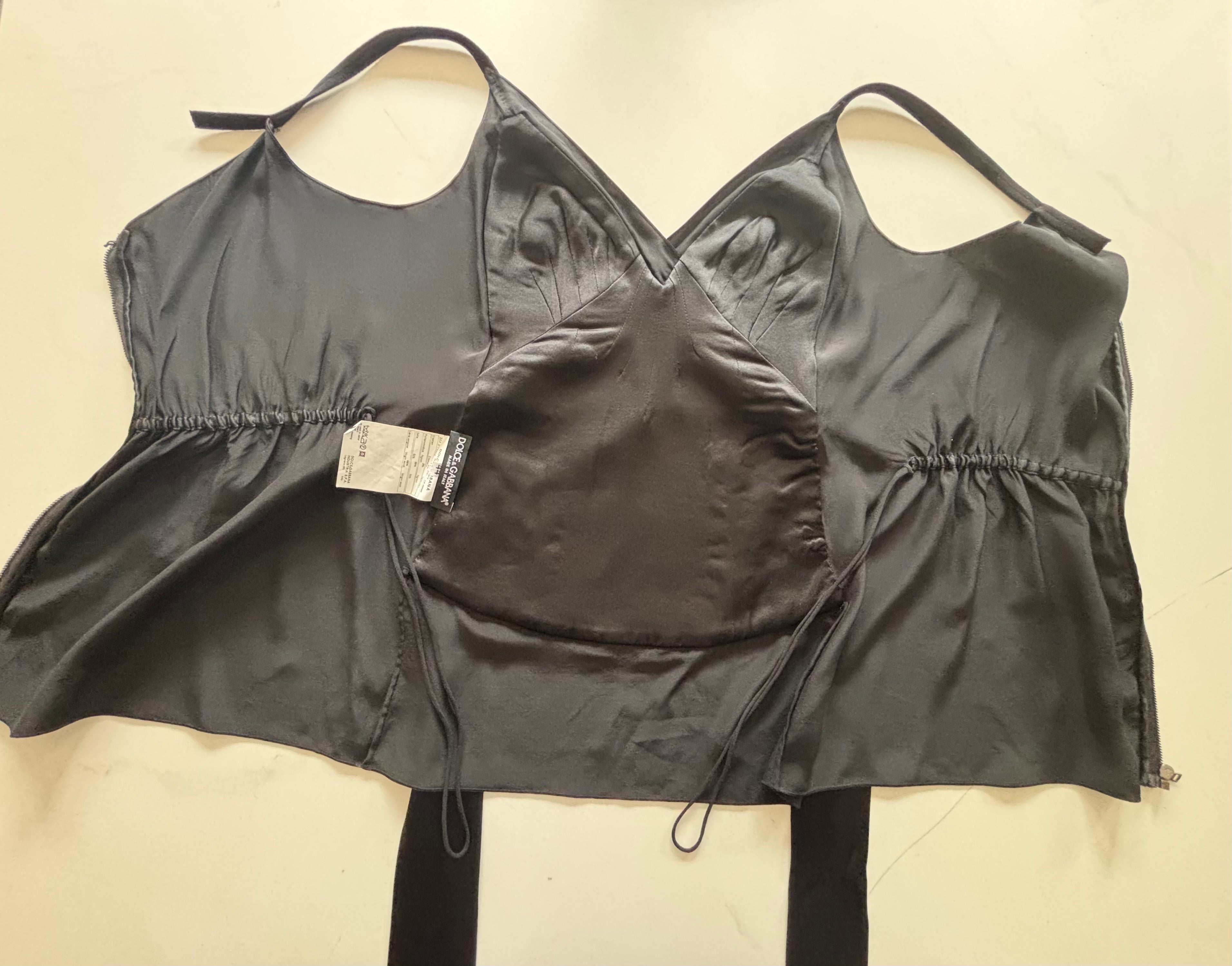 Dolce & Gabbana Silk-Blend Top with Waist Tie – Size IT 44 (EU M)