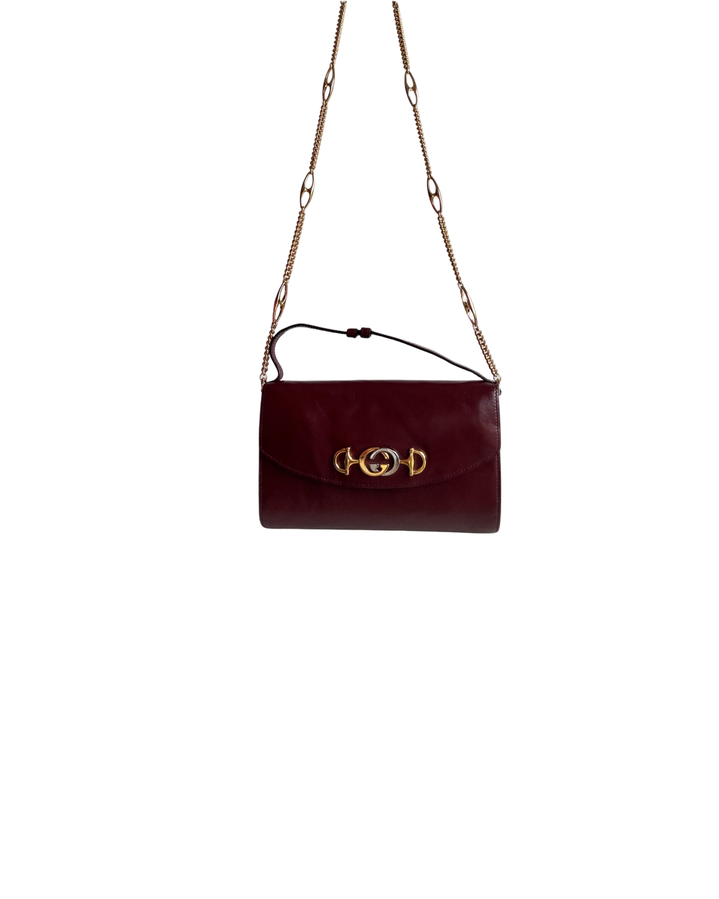 Gucci Vintage 90s Bordeaux Leather Shoulder Bag