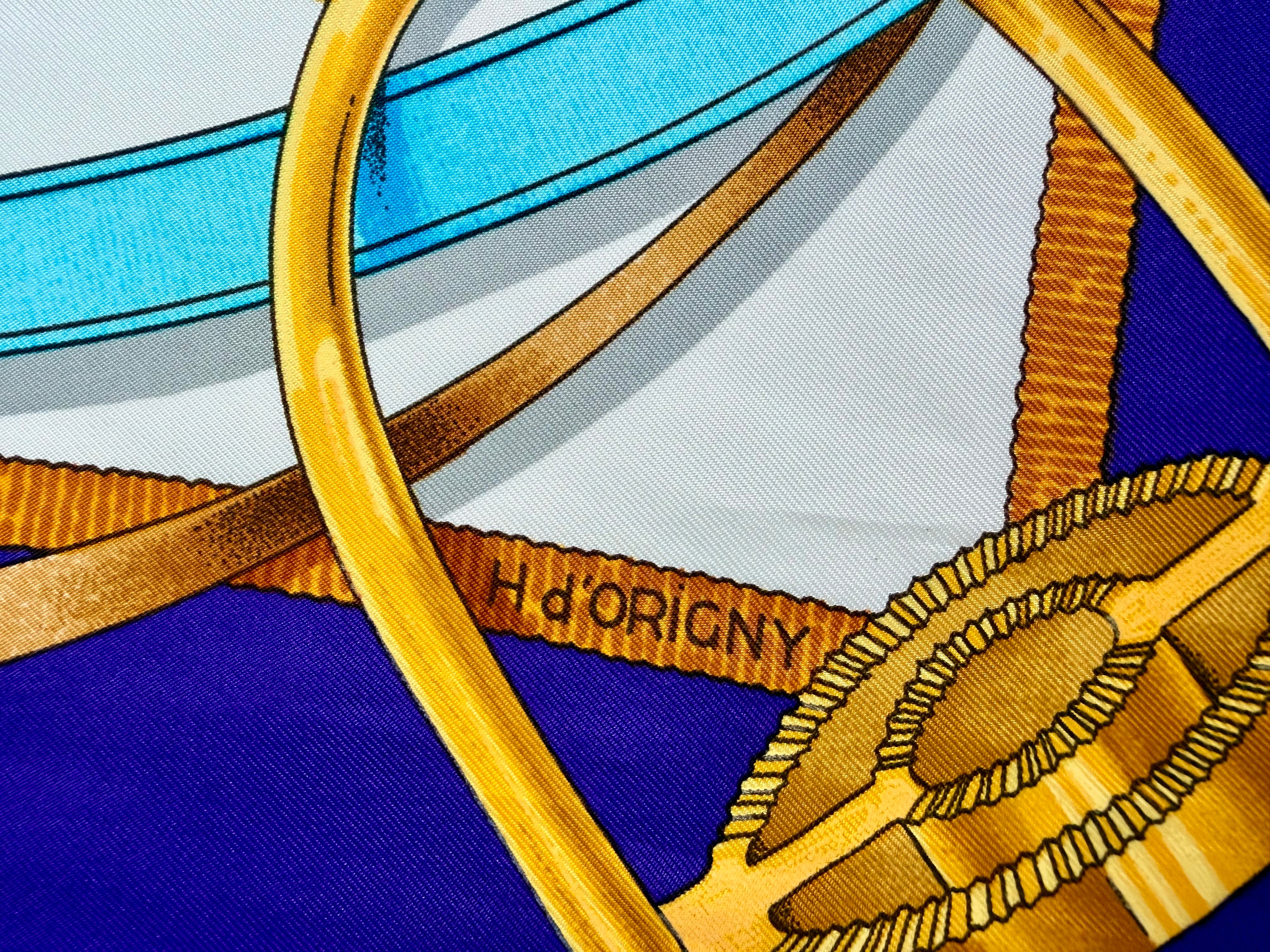 Hermès Grand Manège Silk Scarf 90x90 Purple Green Gold by Henri d’Origny