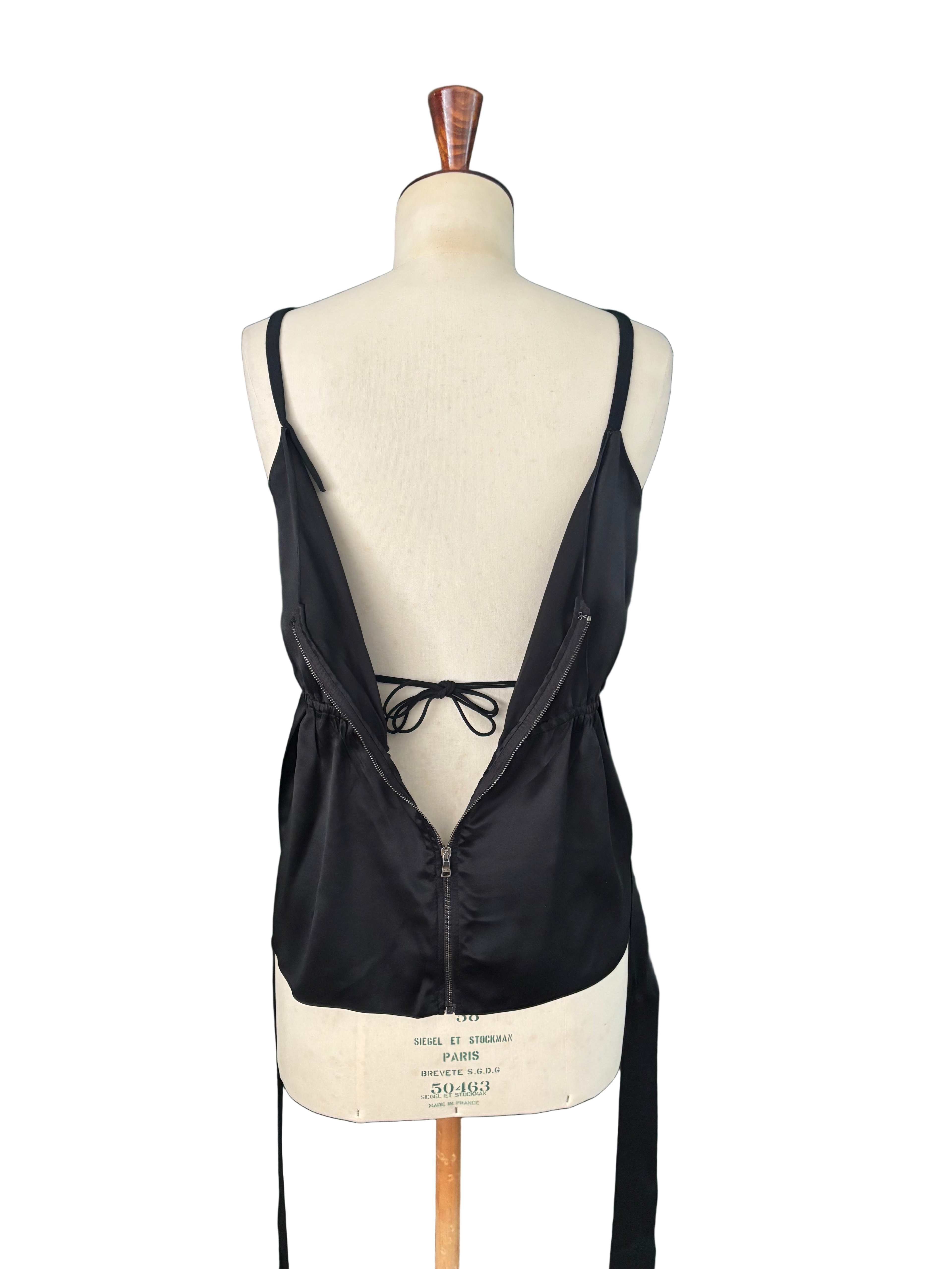 Dolce & Gabbana Silk-Blend Top with Waist Tie – Size IT 44 (EU M)