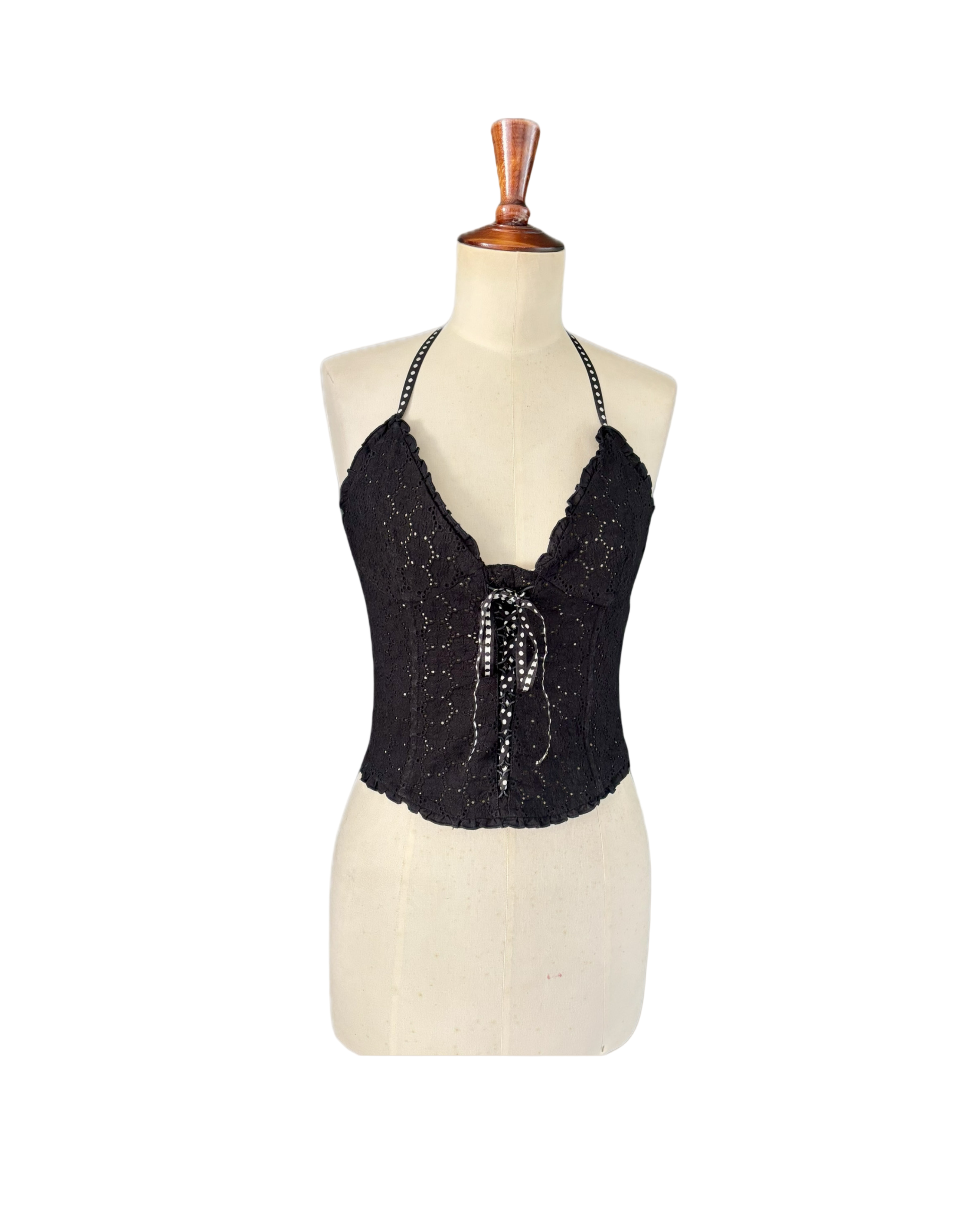 Christian Lacroix Vintage 90s Black Corset Top - Size FR 36/ EU 34