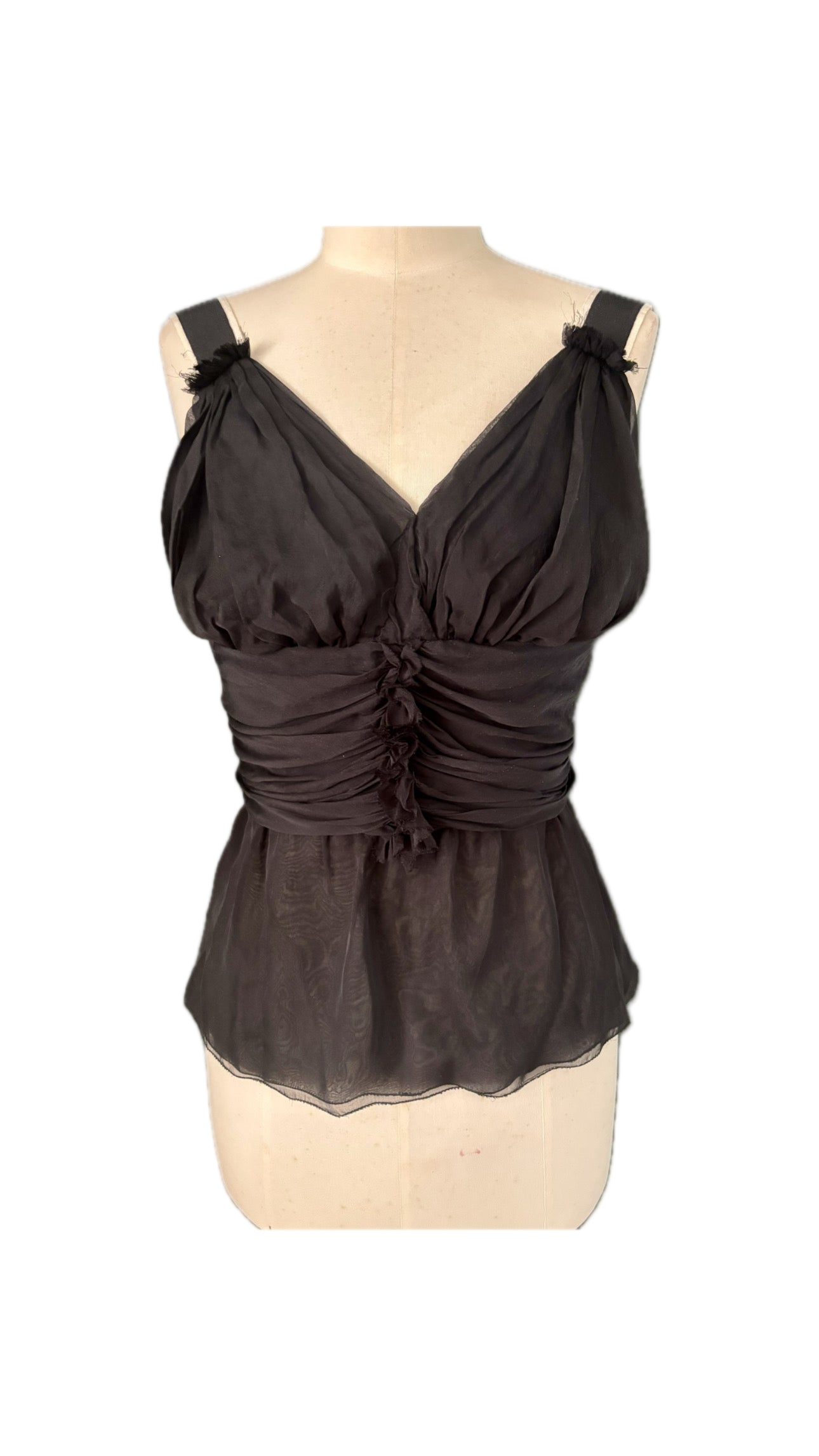 Dolce & Gabbana Black Silk Tailored Top – Size IT 42 / EU S