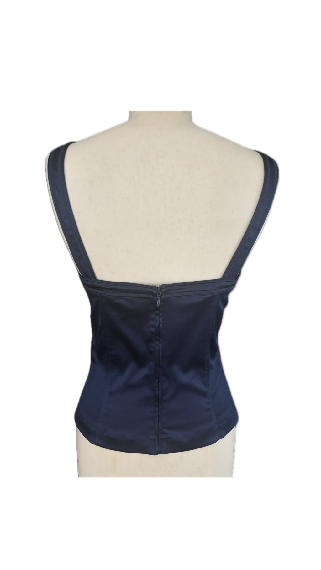 John Galliano Midnight Blue Satin Corset – Size IT 44 (Fits Medium)
