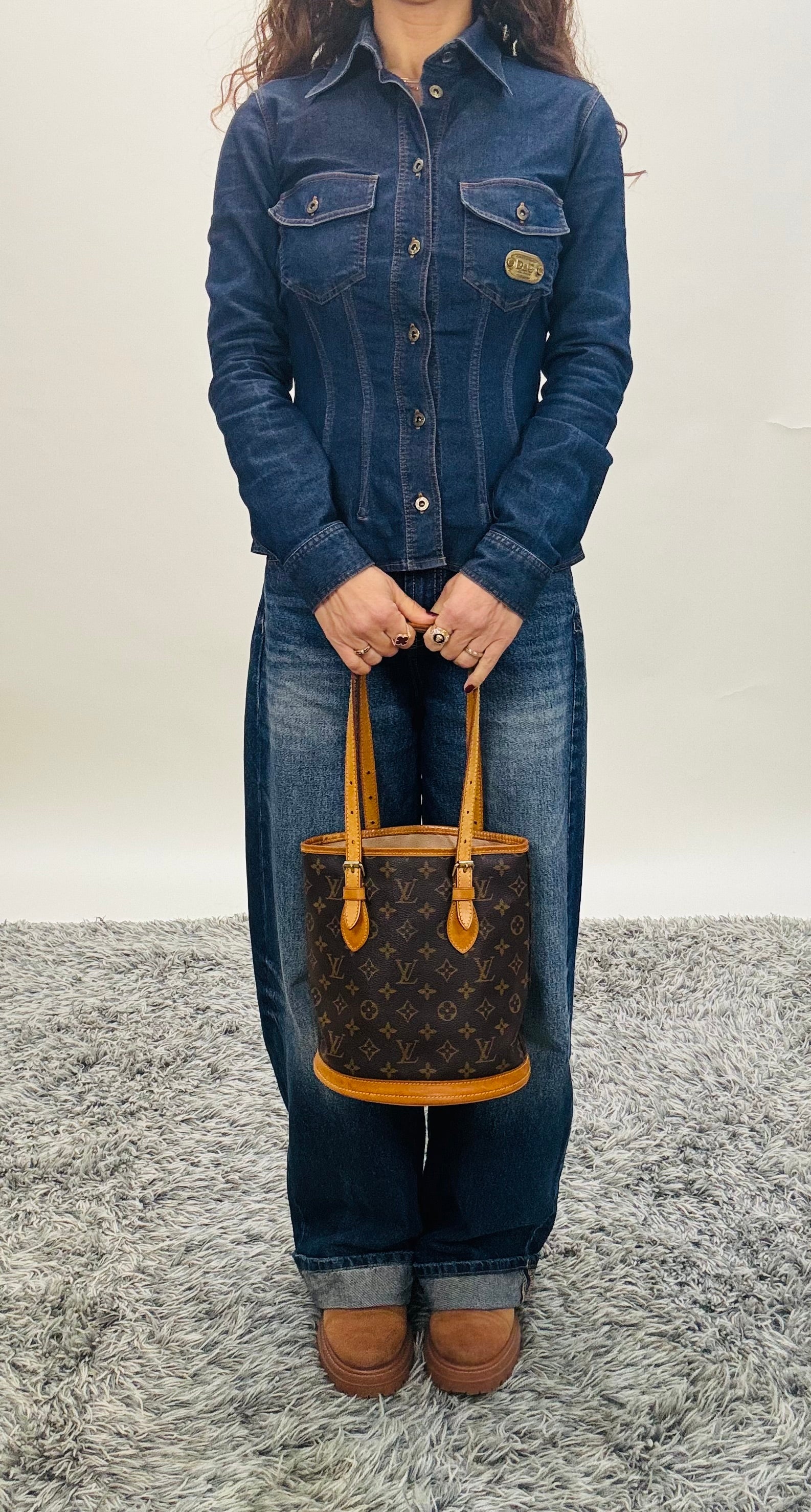 Louis Vuitton Tote Bag Bucket PM Brown Monogram