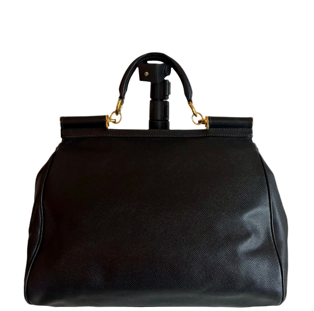 Dolce & Gabbana Vintage 90s Sicily Black Leather Handbag