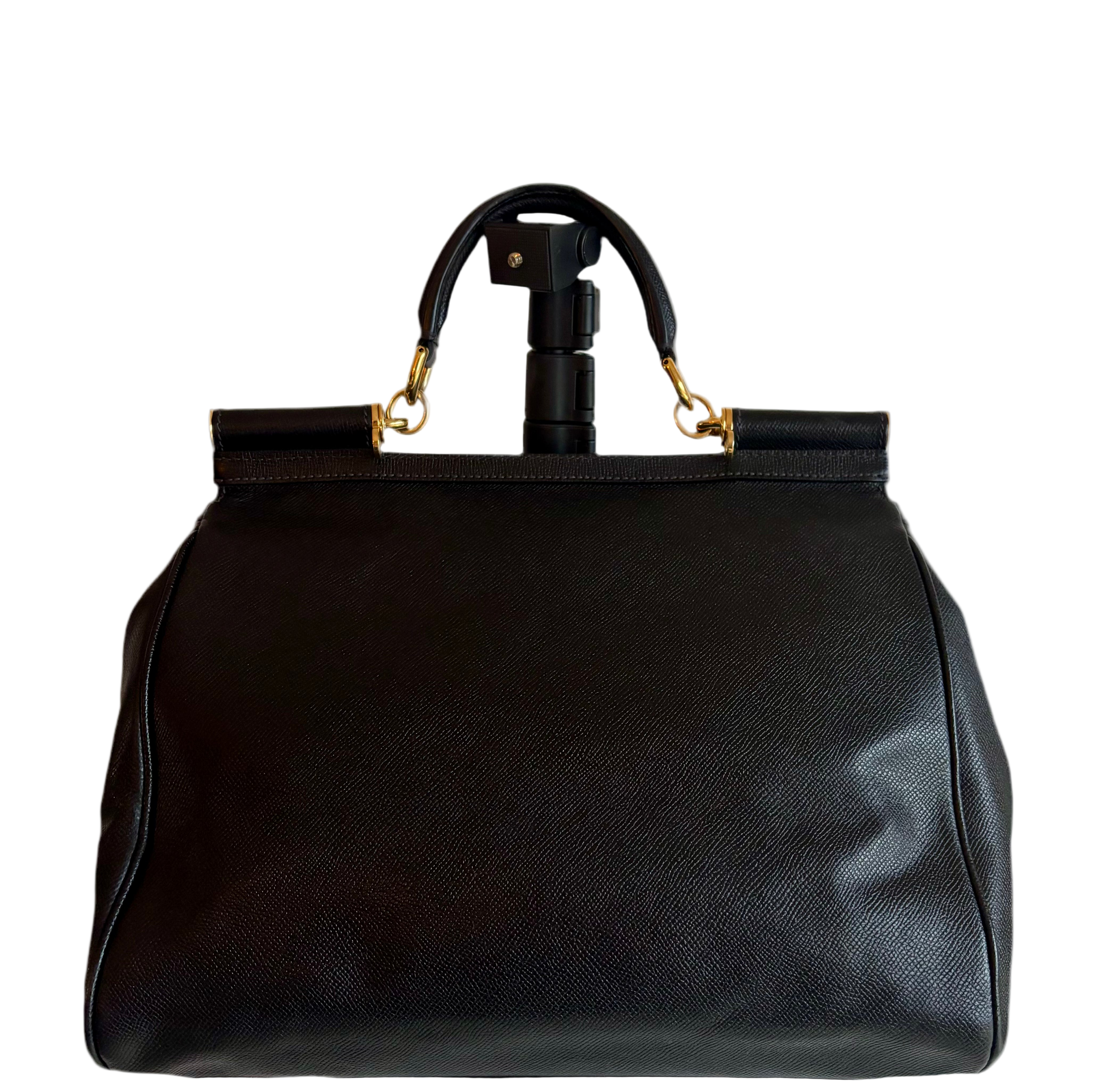Dolce & Gabbana Vintage 90s Sicily Black Leather Handbag