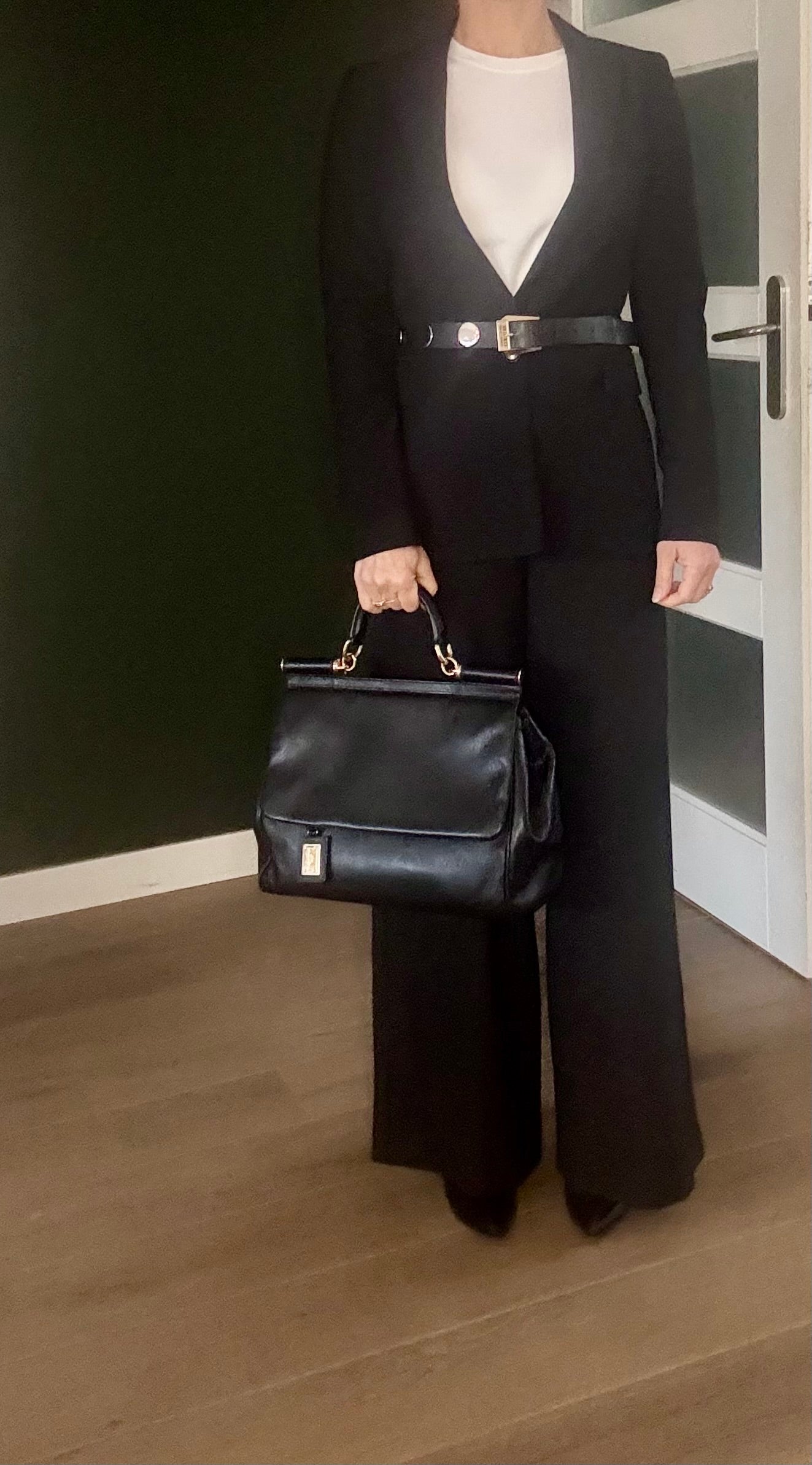 Dolce & Gabbana Vintage 90s Sicily Black Leather Handbag