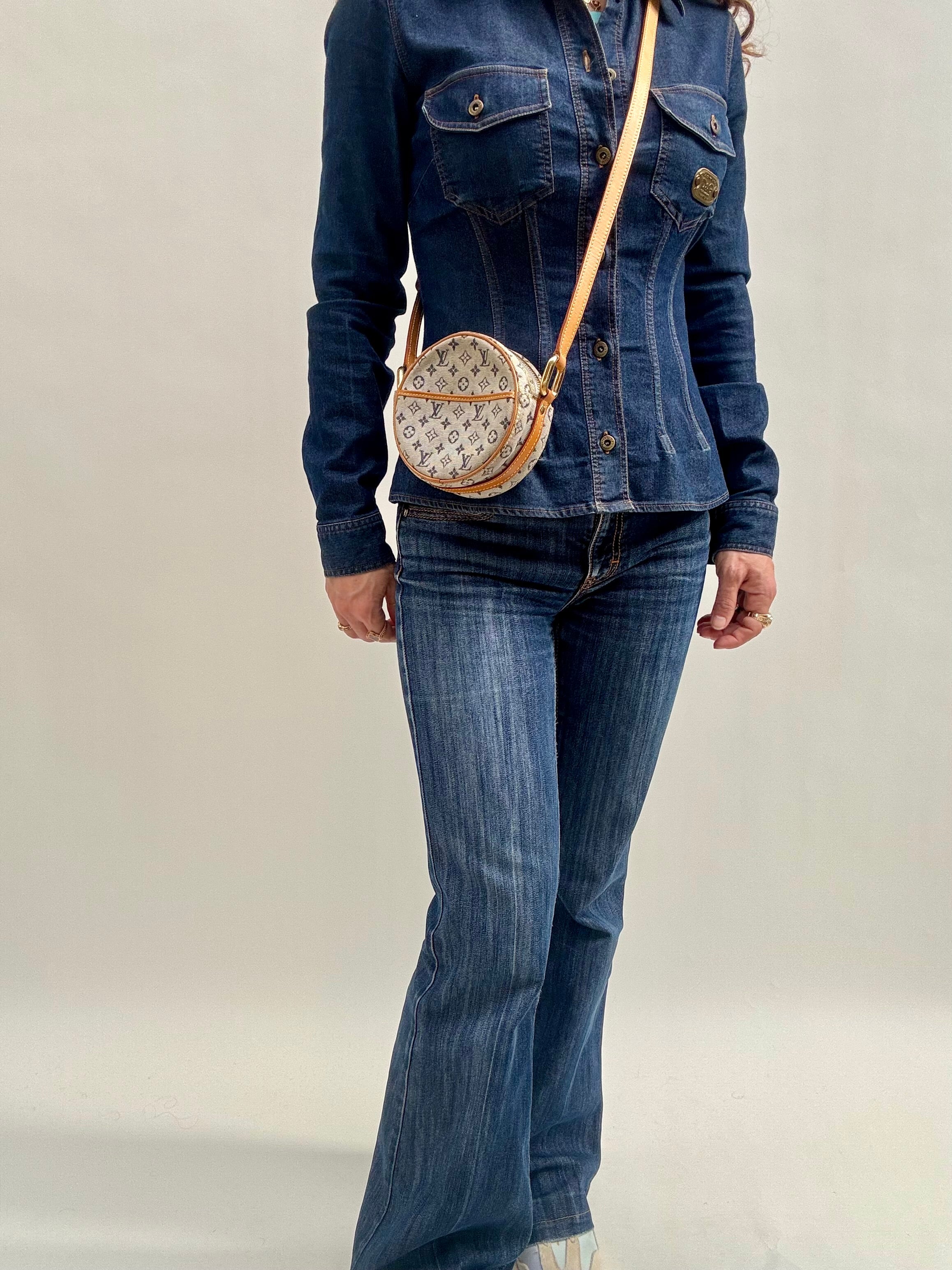 Louis Vuitton Jeanne PM Blue Mini Lin Round Crossbody Bag 2001