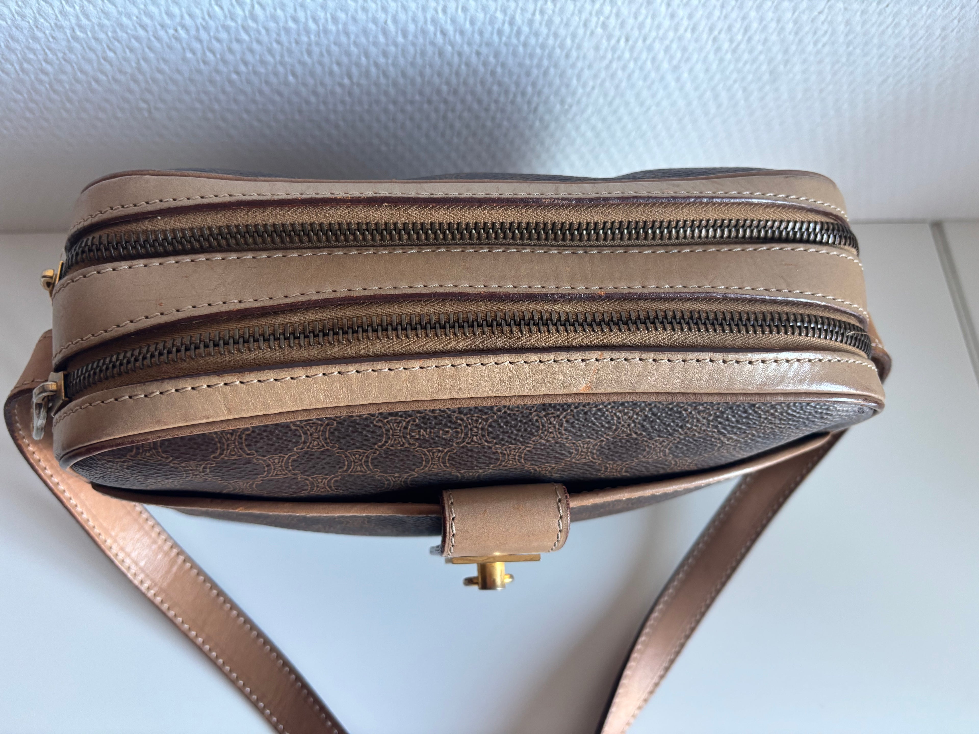 Celine Vintage Brown Canvas Crossbody bag